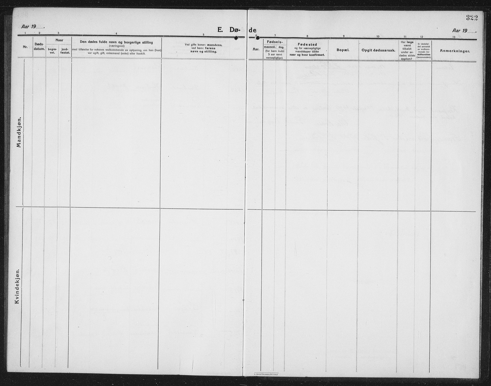 Ministerialprotokoller, klokkerbøker og fødselsregistre - Sør-Trøndelag, AV/SAT-A-1456/674/L0877: Parish register (copy) no. 674C04, 1913-1940, p. 322