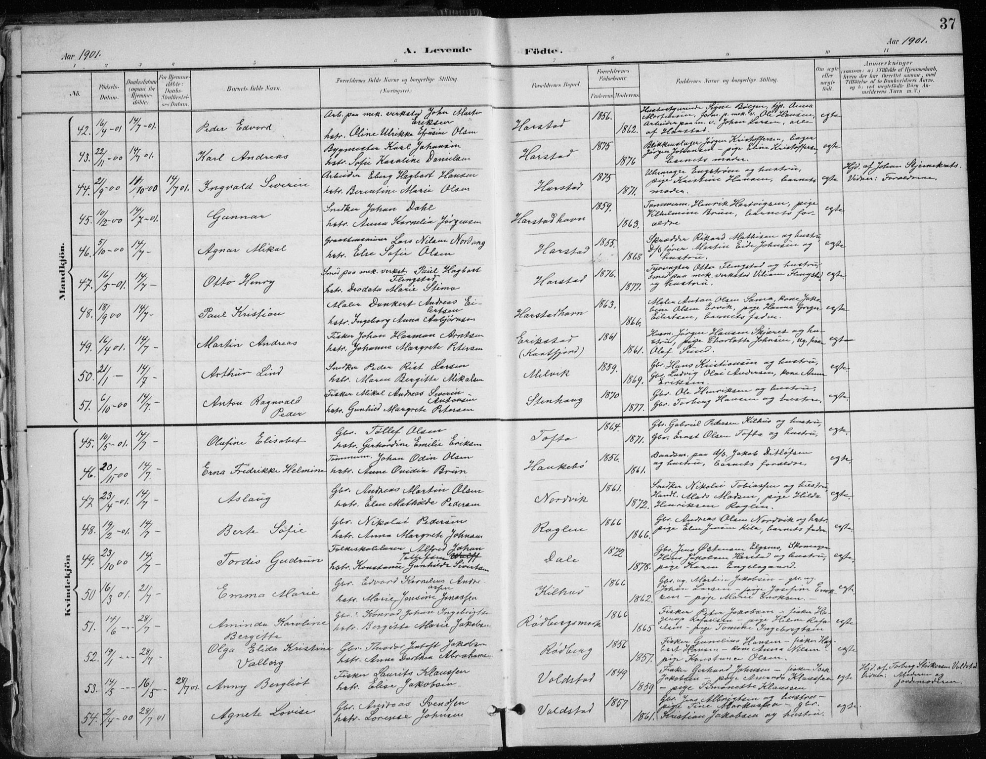 Trondenes sokneprestkontor, AV/SATØ-S-1319/H/Ha/L0017kirke: Parish register (official) no. 17, 1899-1908, p. 37