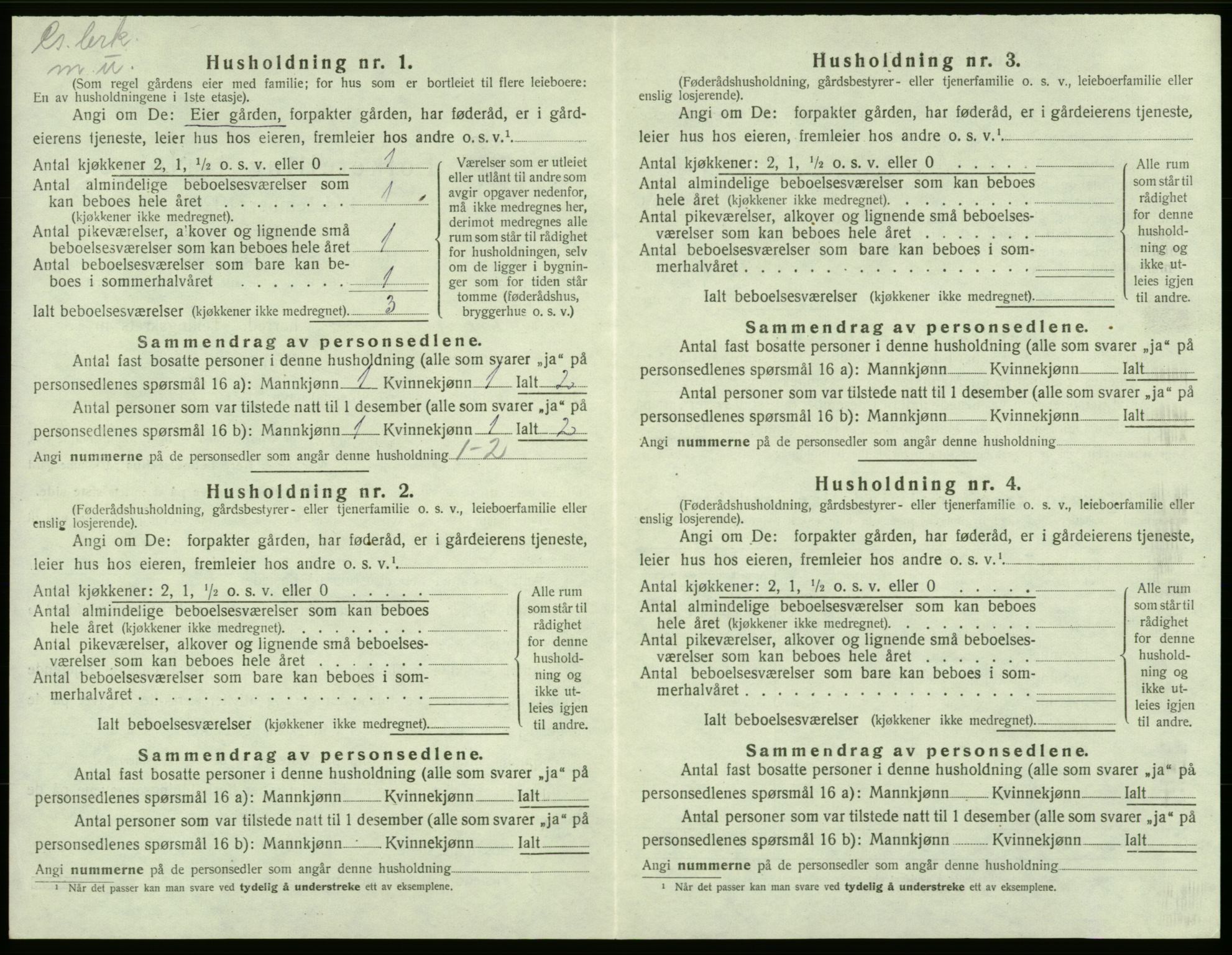 SAB, 1920 census for Bremnes, 1920, p. 477