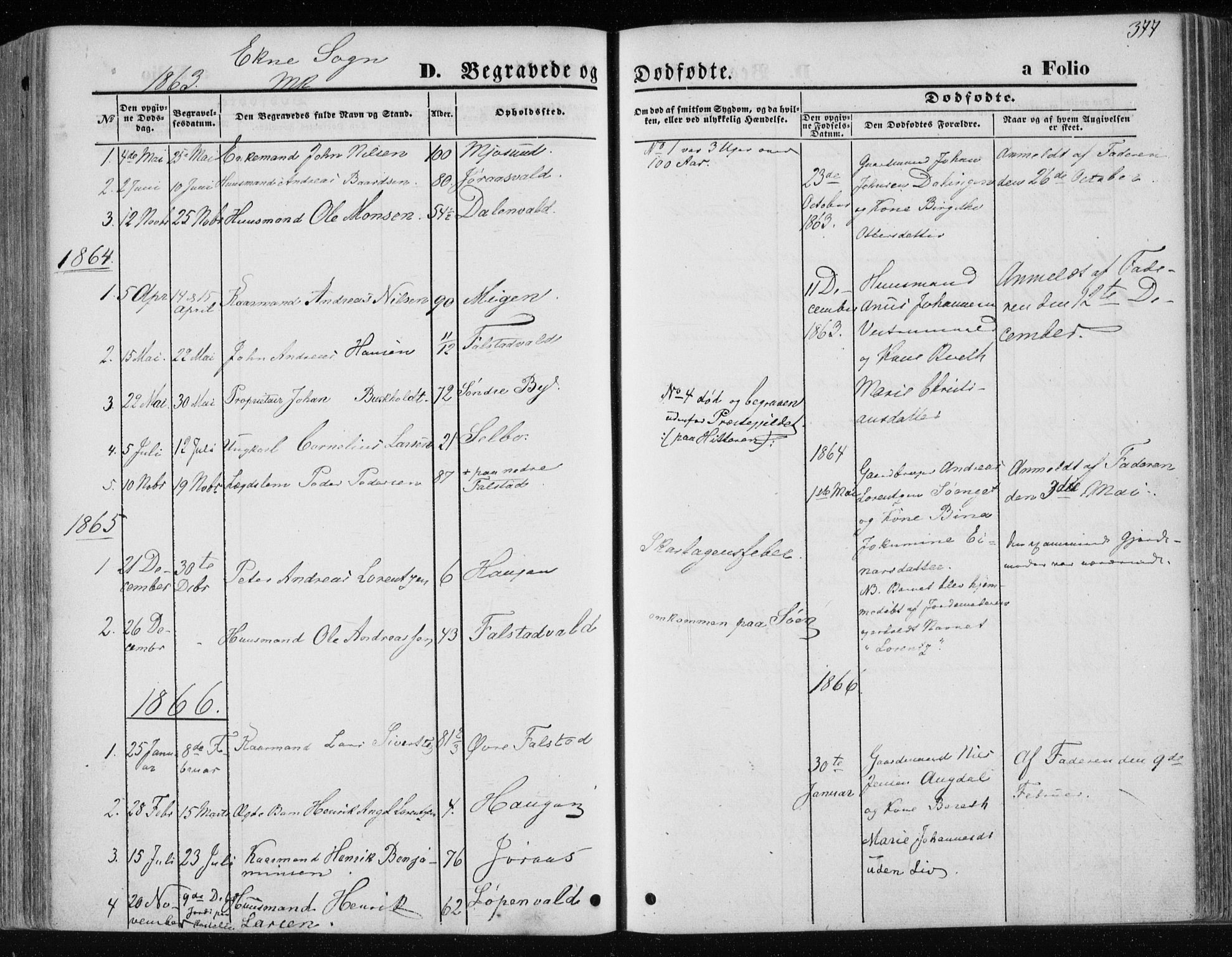 Ministerialprotokoller, klokkerbøker og fødselsregistre - Nord-Trøndelag, SAT/A-1458/717/L0158: Parish register (official) no. 717A08 /2, 1863-1877, p. 377
