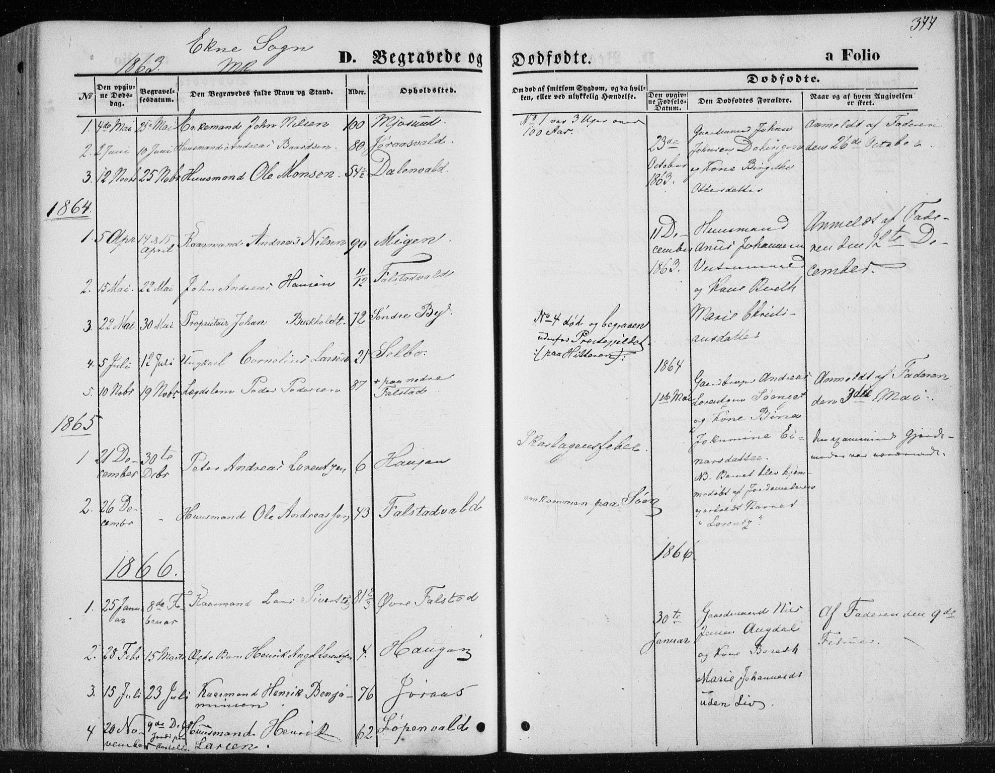 Ministerialprotokoller, klokkerbøker og fødselsregistre - Nord-Trøndelag, AV/SAT-A-1458/717/L0158: Parish register (official) no. 717A08 /2, 1863-1877, p. 377