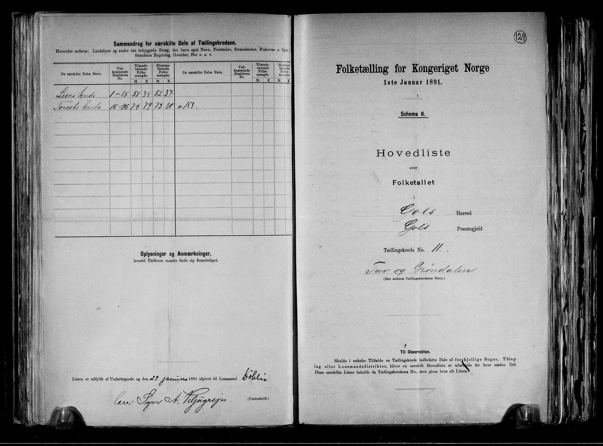 RA, 1891 census for 0617 Gol og Hemsedal, 1891, p. 24
