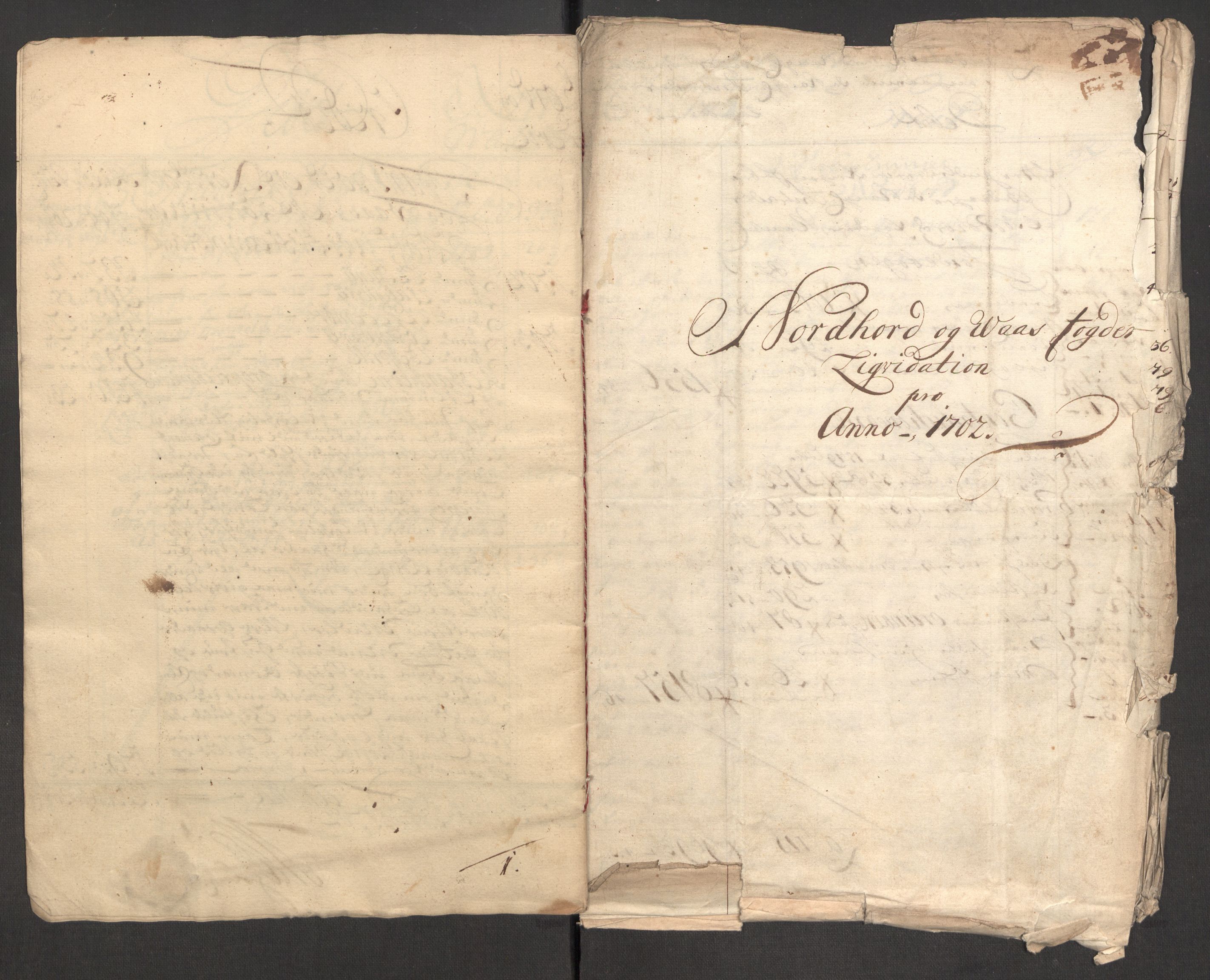 Rentekammeret inntil 1814, Reviderte regnskaper, Fogderegnskap, AV/RA-EA-4092/R51/L3186: Fogderegnskap Nordhordland og Voss, 1702-1703, p. 11