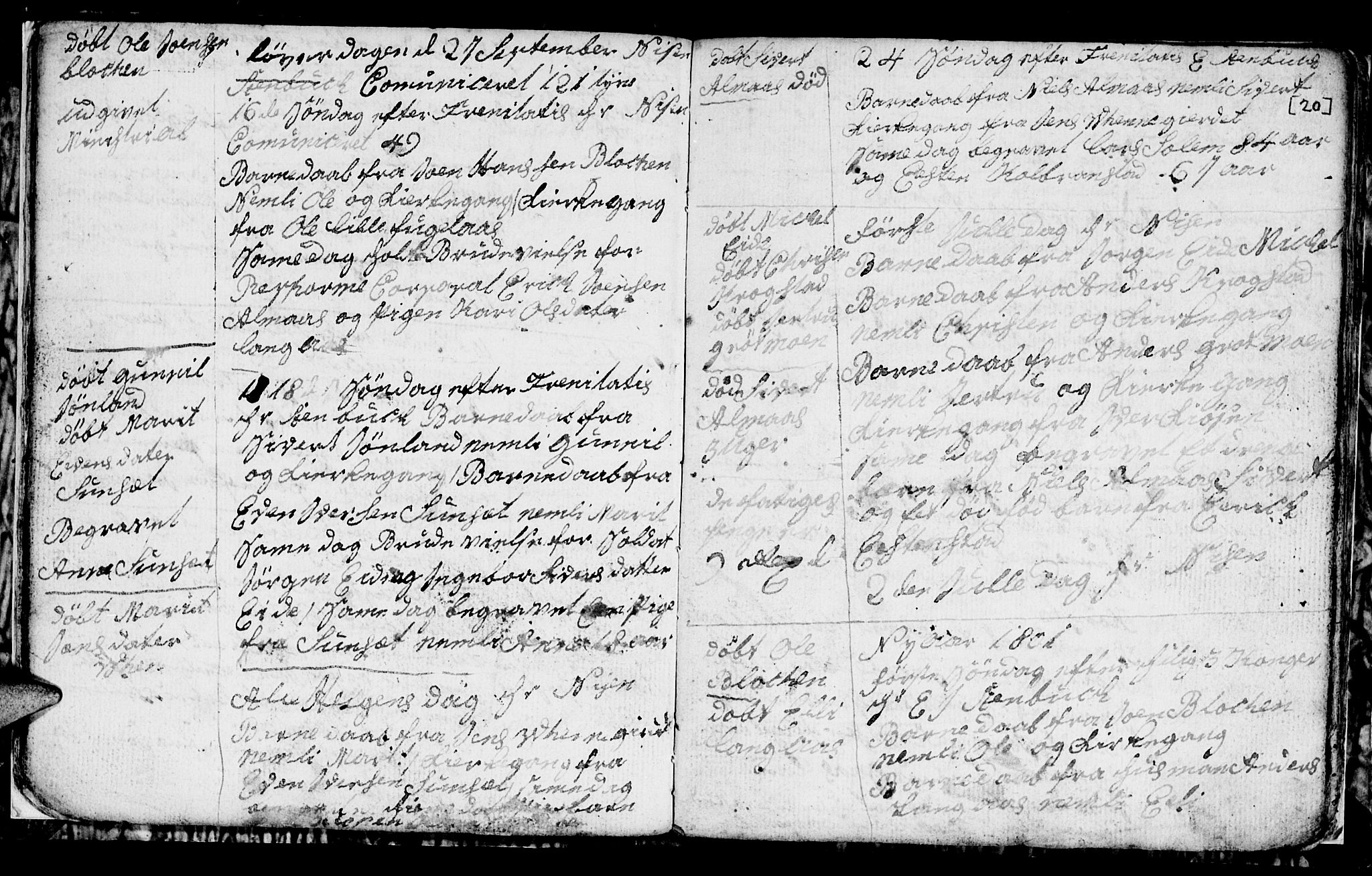 Ministerialprotokoller, klokkerbøker og fødselsregistre - Sør-Trøndelag, SAT/A-1456/694/L1129: Parish register (copy) no. 694C01, 1793-1815, p. 20