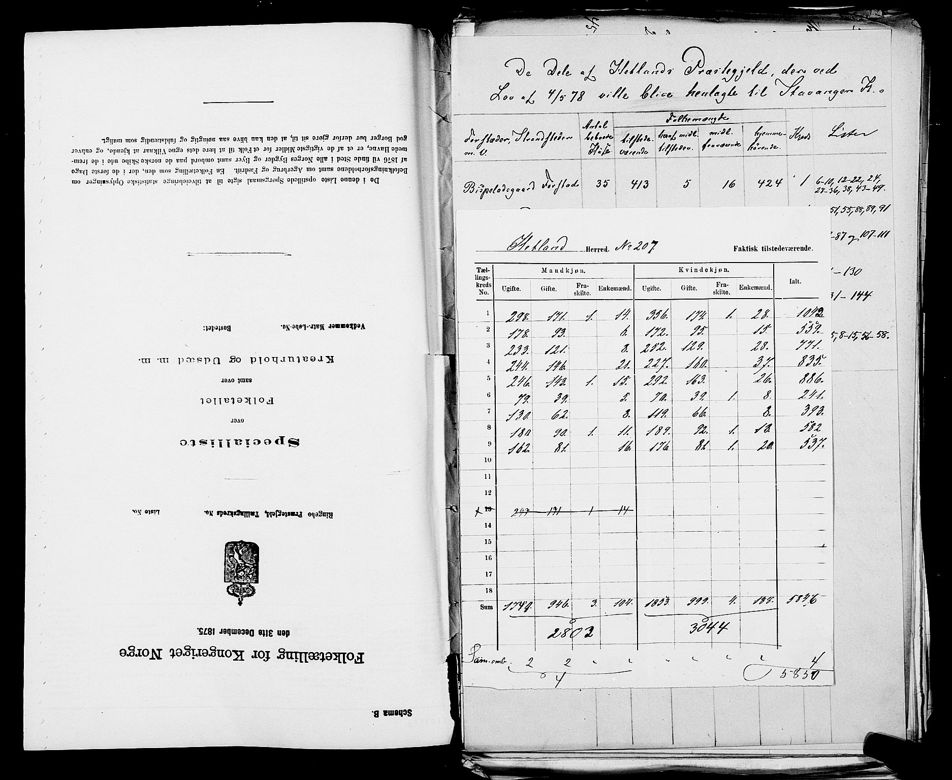 SAST, 1875 census for 1126P Hetland, 1875, p. 2