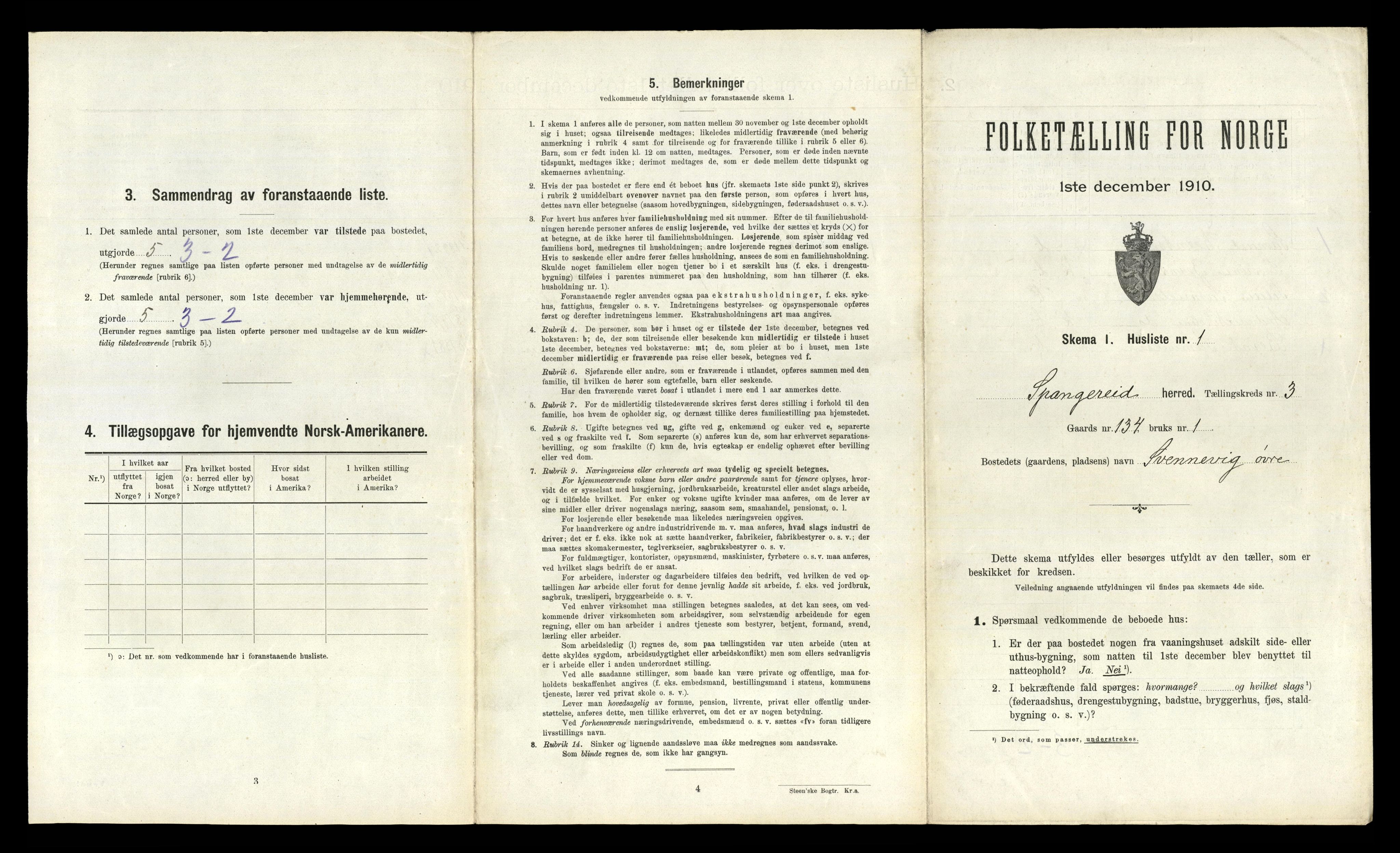 RA, 1910 census for Spangereid, 1910, p. 385