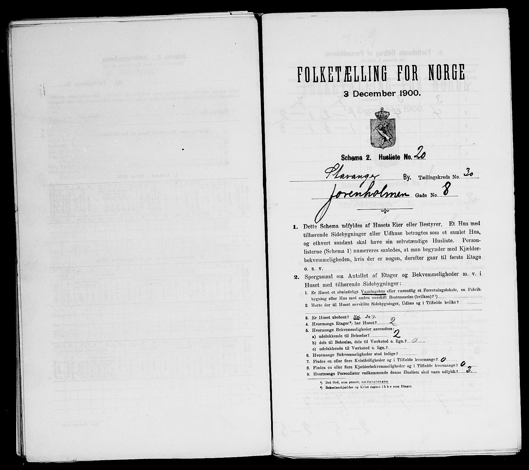 SAST, 1900 census for Stavanger, 1900, p. 11238