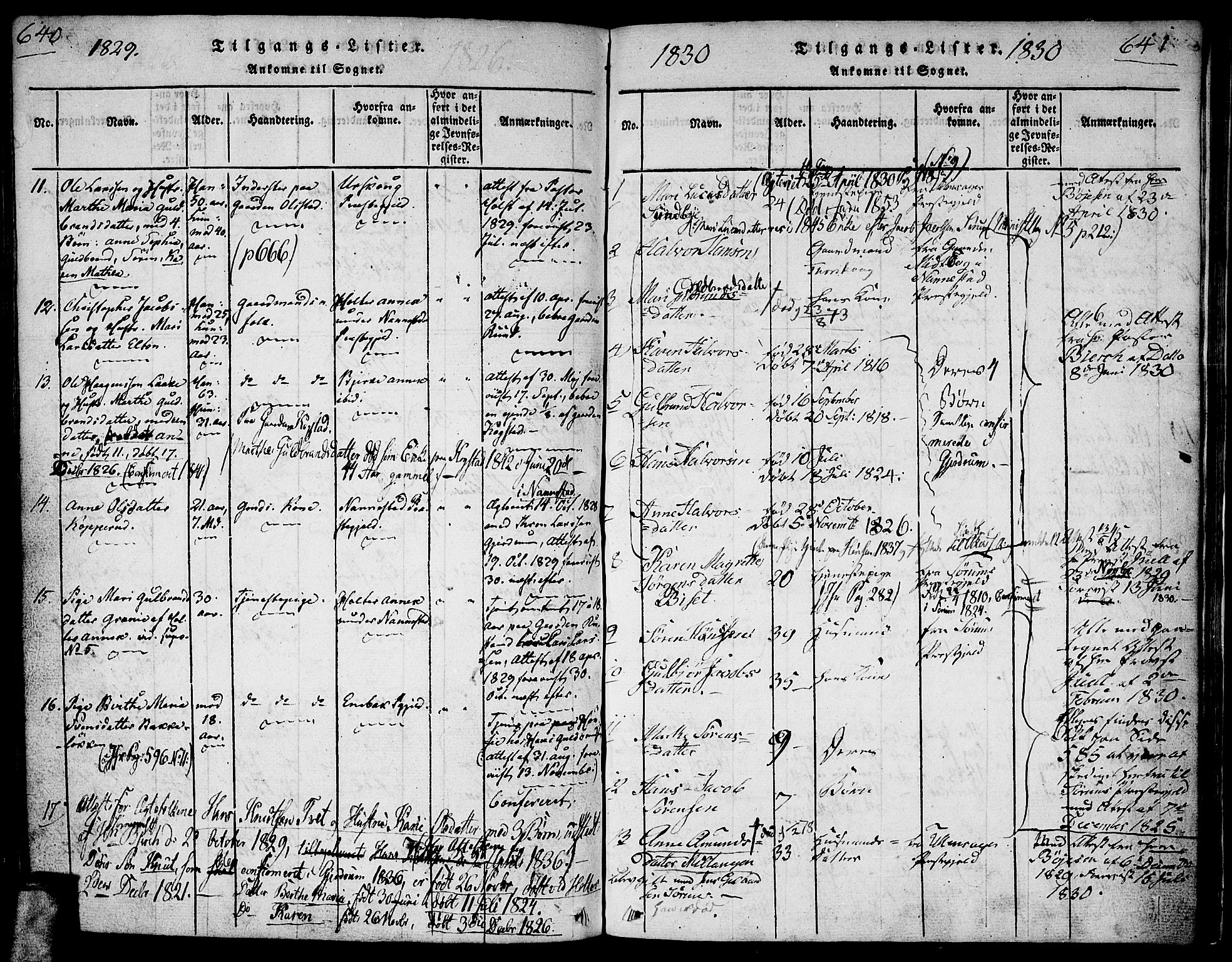 Gjerdrum prestekontor Kirkebøker, SAO/A-10412b/G/Ga/L0001: Parish register (copy) no. I 1, 1816-1837, p. 640-641