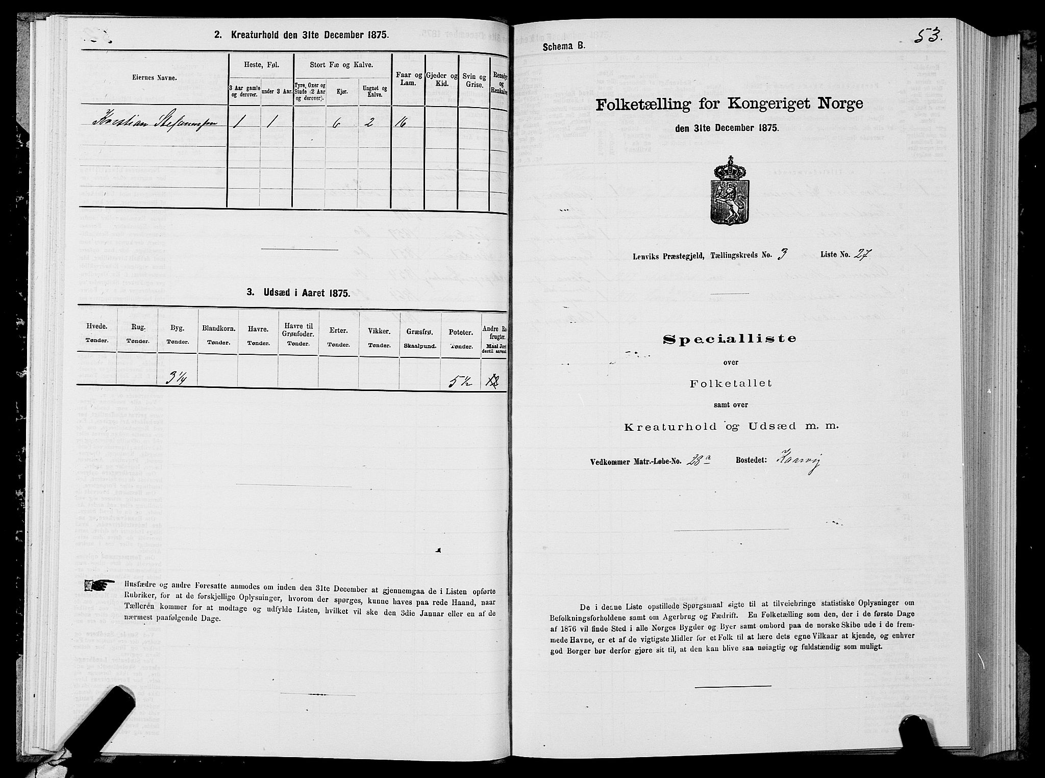 SATØ, 1875 census for 1931P Lenvik, 1875, p. 2053