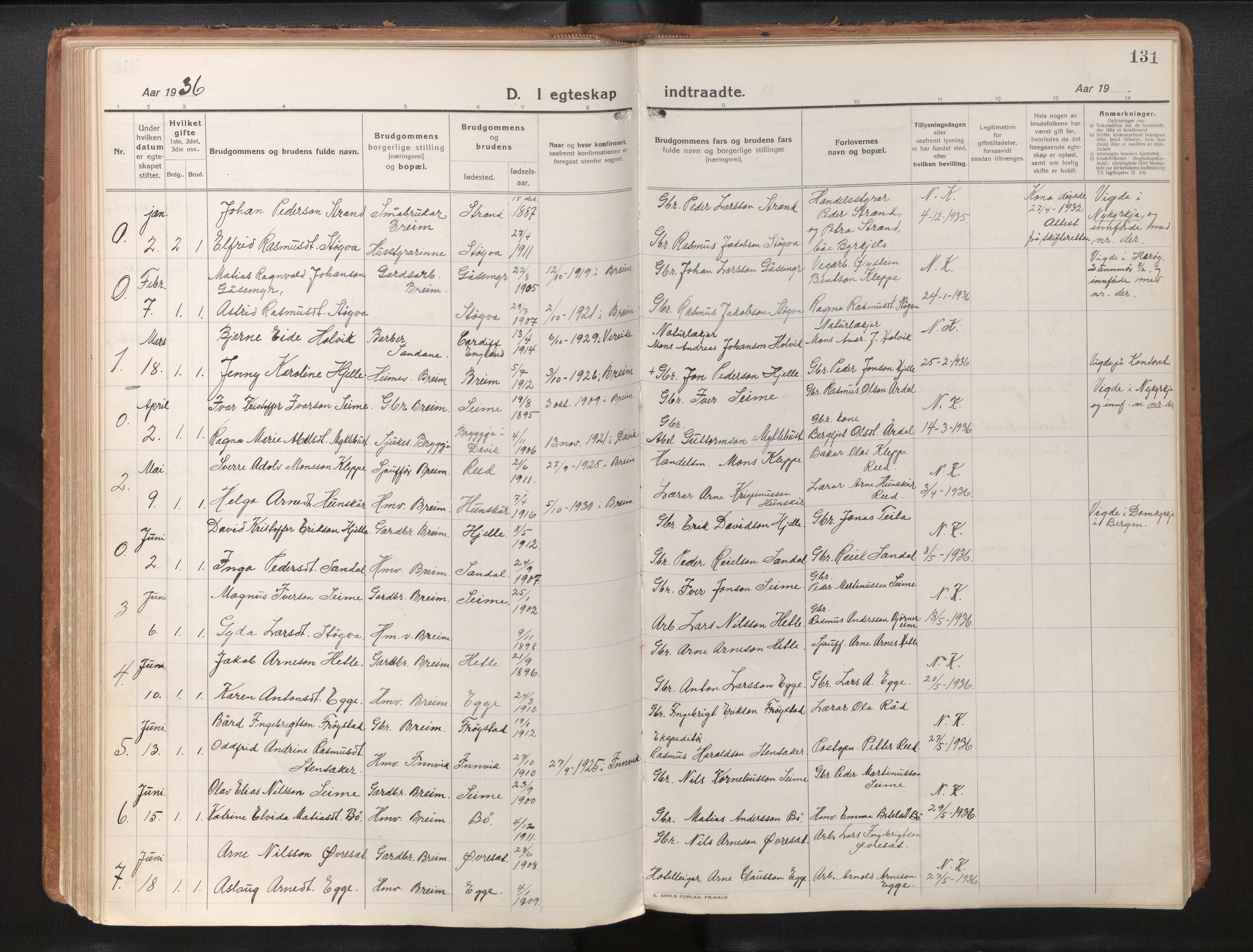 Gloppen sokneprestembete, AV/SAB-A-80101/H/Haa/Haac/L0004: Parish register (official) no. C 4, 1921-1949, p. 131