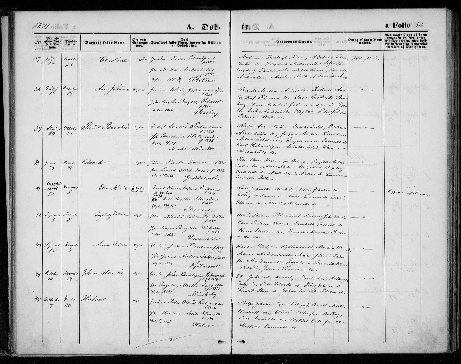 Ministerialprotokoller, klokkerbøker og fødselsregistre - Nord-Trøndelag, AV/SAT-A-1458/721/L0206: Parish register (official) no. 721A01, 1864-1874, p. 50