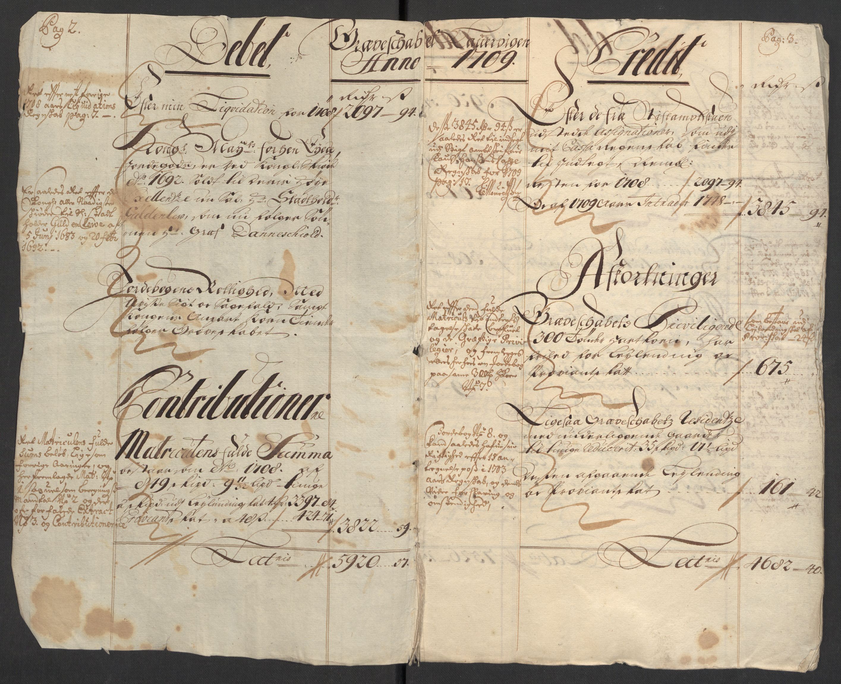 Rentekammeret inntil 1814, Reviderte regnskaper, Fogderegnskap, AV/RA-EA-4092/R33/L1981: Fogderegnskap Larvik grevskap, 1709-1710, p. 4