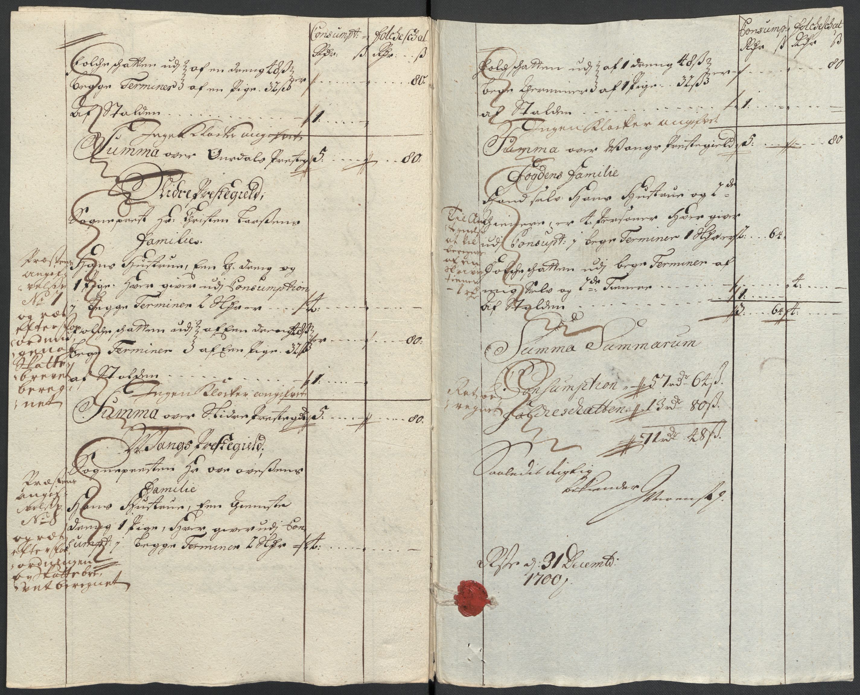 Rentekammeret inntil 1814, Reviderte regnskaper, Fogderegnskap, AV/RA-EA-4092/R18/L1298: Fogderegnskap Hadeland, Toten og Valdres, 1700, p. 307