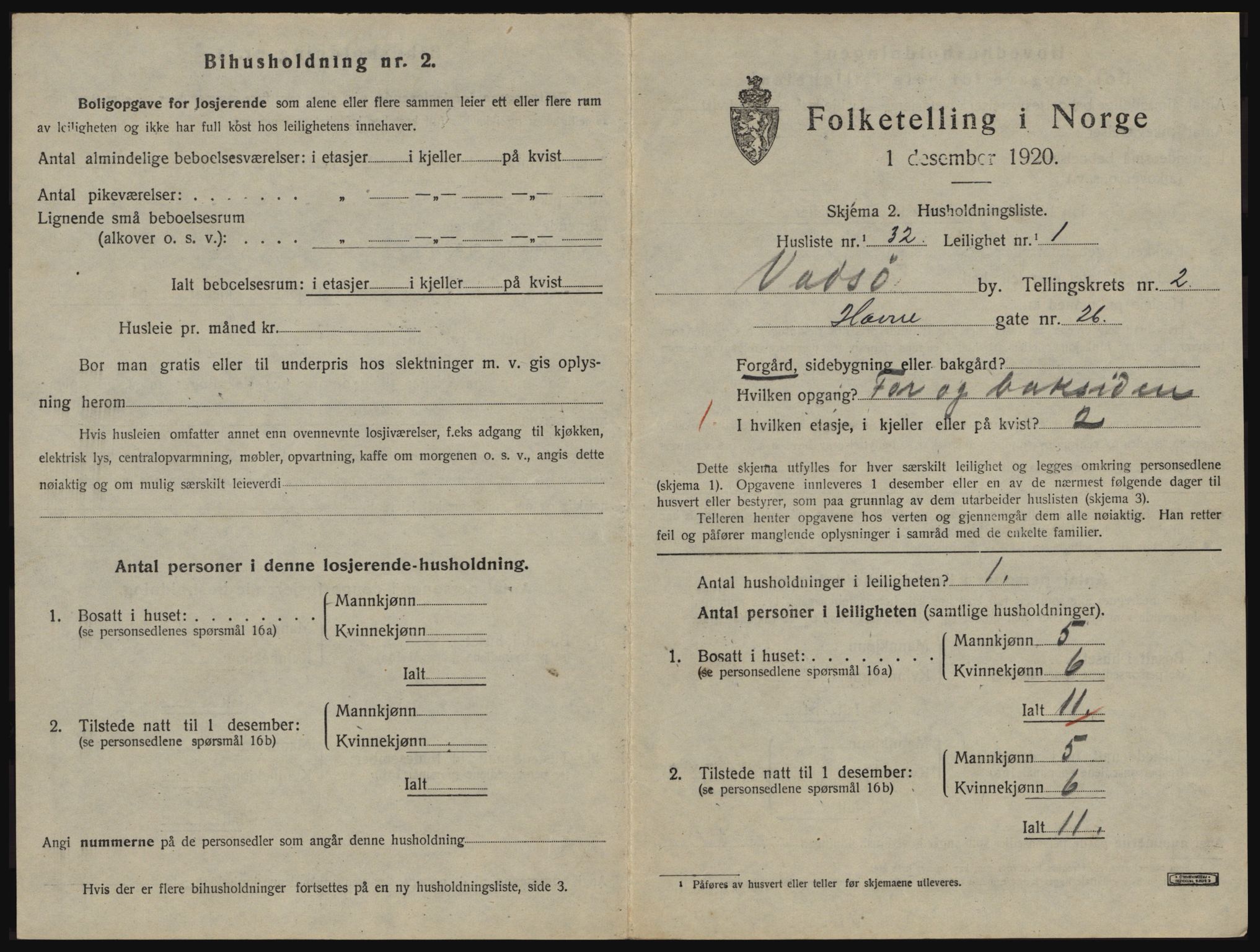 SATØ, 1920 census for Vadsø, 1920, p. 1046