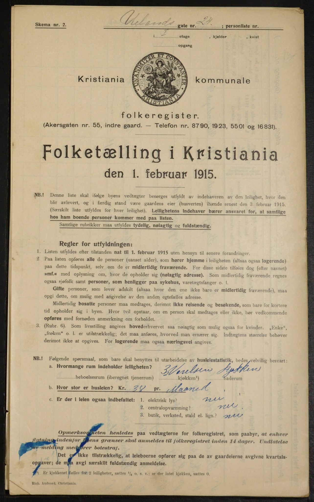 OBA, Municipal Census 1915 for Kristiania, 1915, p. 119131