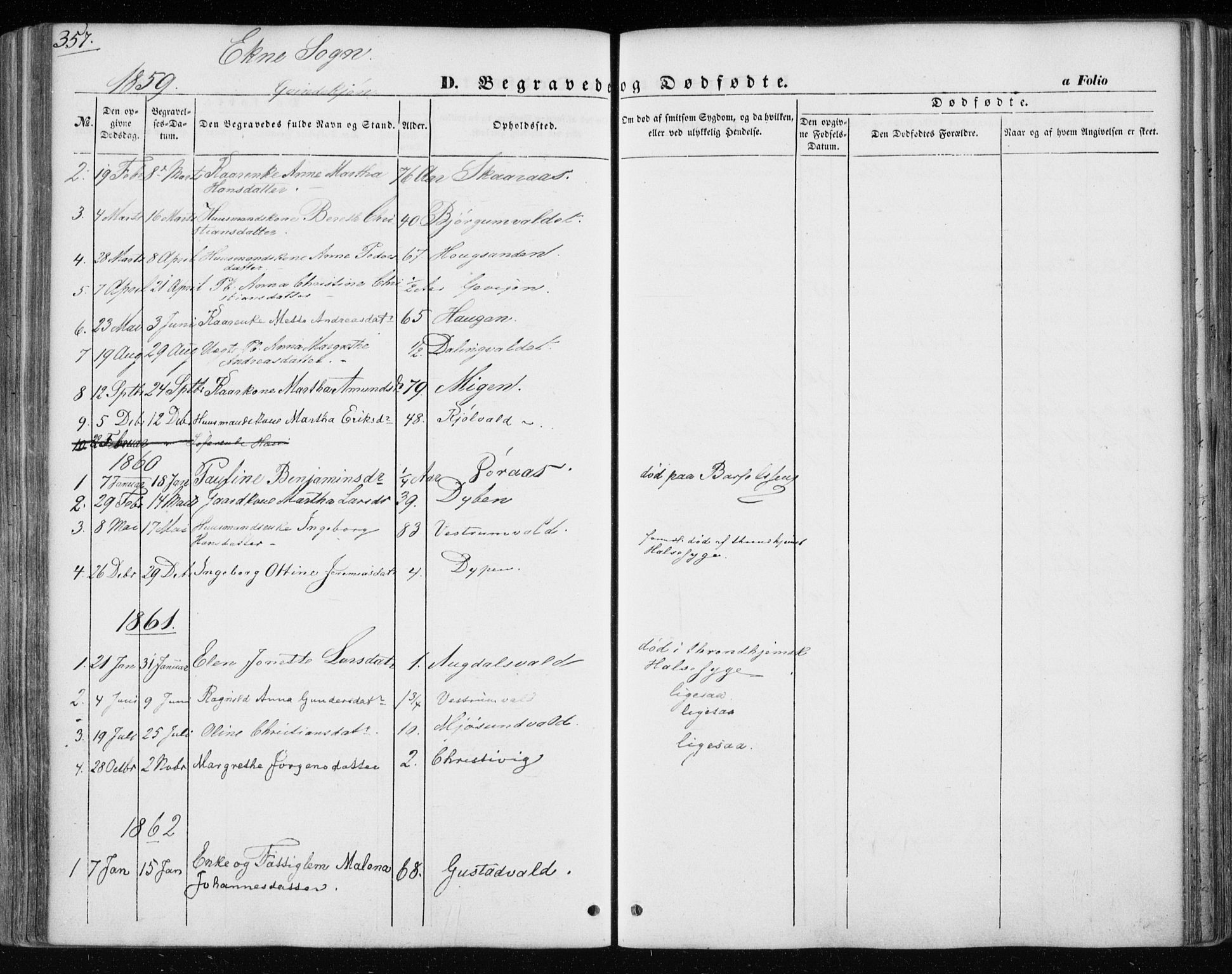 Ministerialprotokoller, klokkerbøker og fødselsregistre - Nord-Trøndelag, SAT/A-1458/717/L0154: Parish register (official) no. 717A07 /3, 1850-1862, p. 357