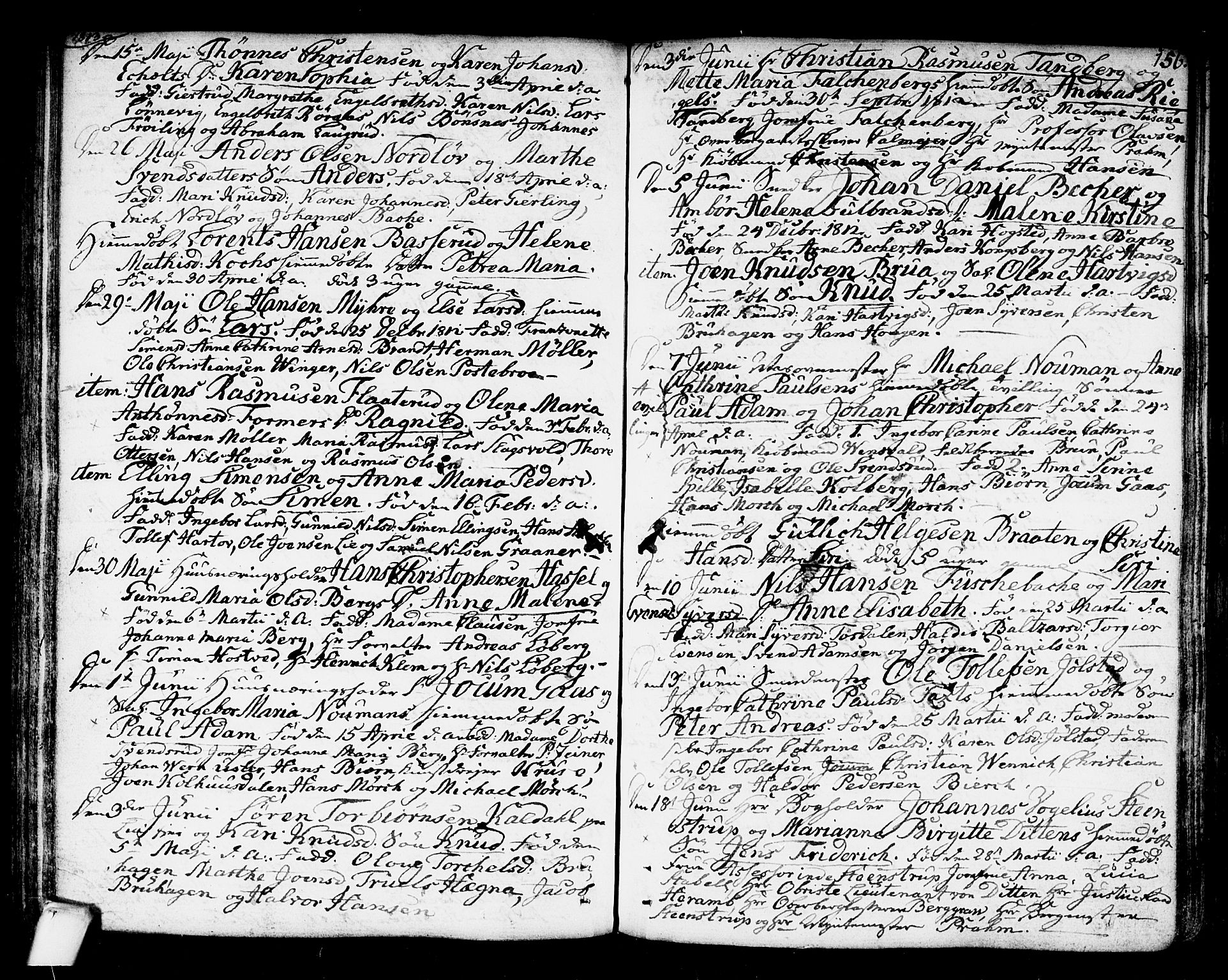 Kongsberg kirkebøker, SAKO/A-22/F/Fa/L0007: Parish register (official) no. I 7, 1795-1816, p. 156