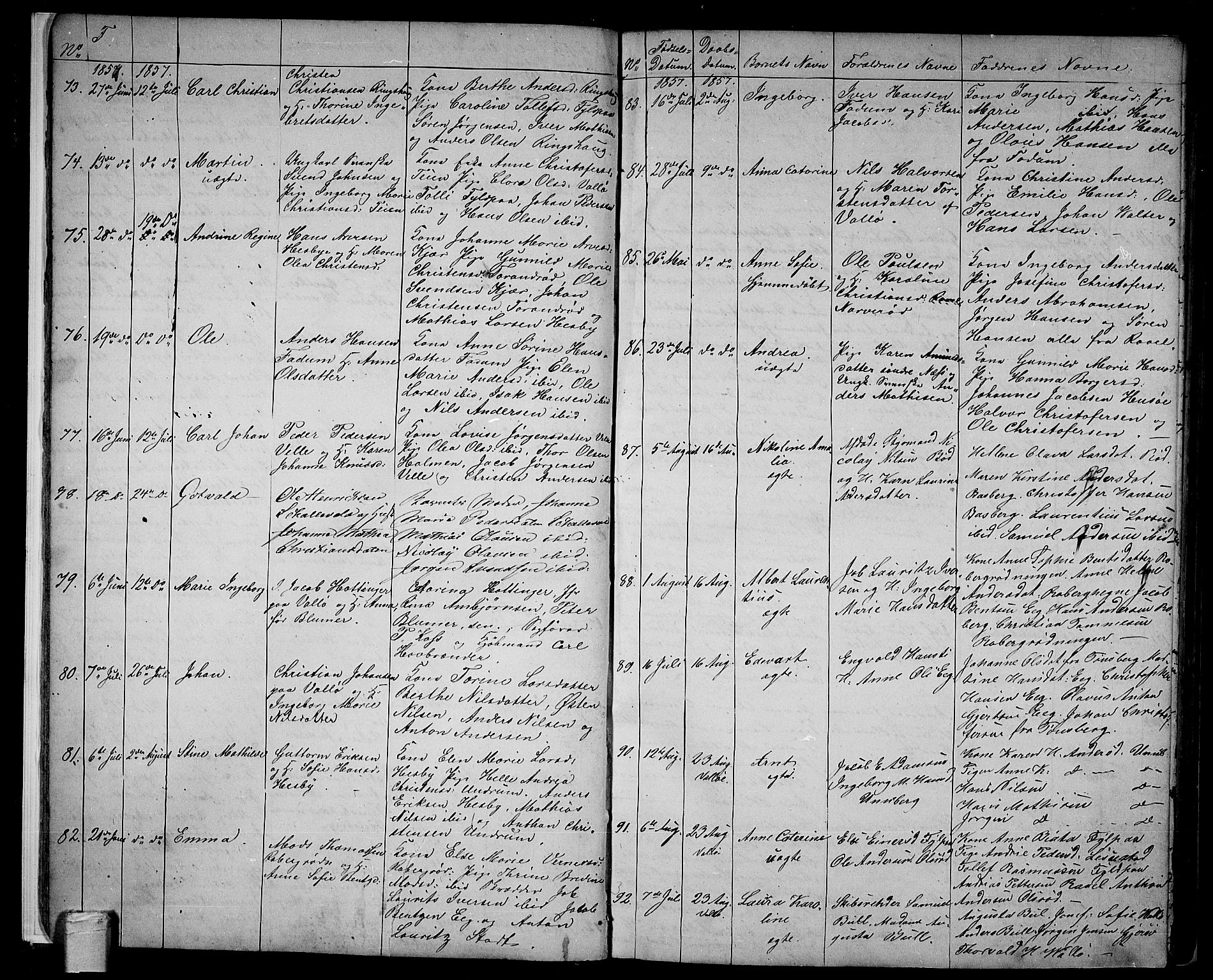 Sem kirkebøker, AV/SAKO-A-5/G/Ga/L0004: Parish register (copy) no. I 4, 1855-1877