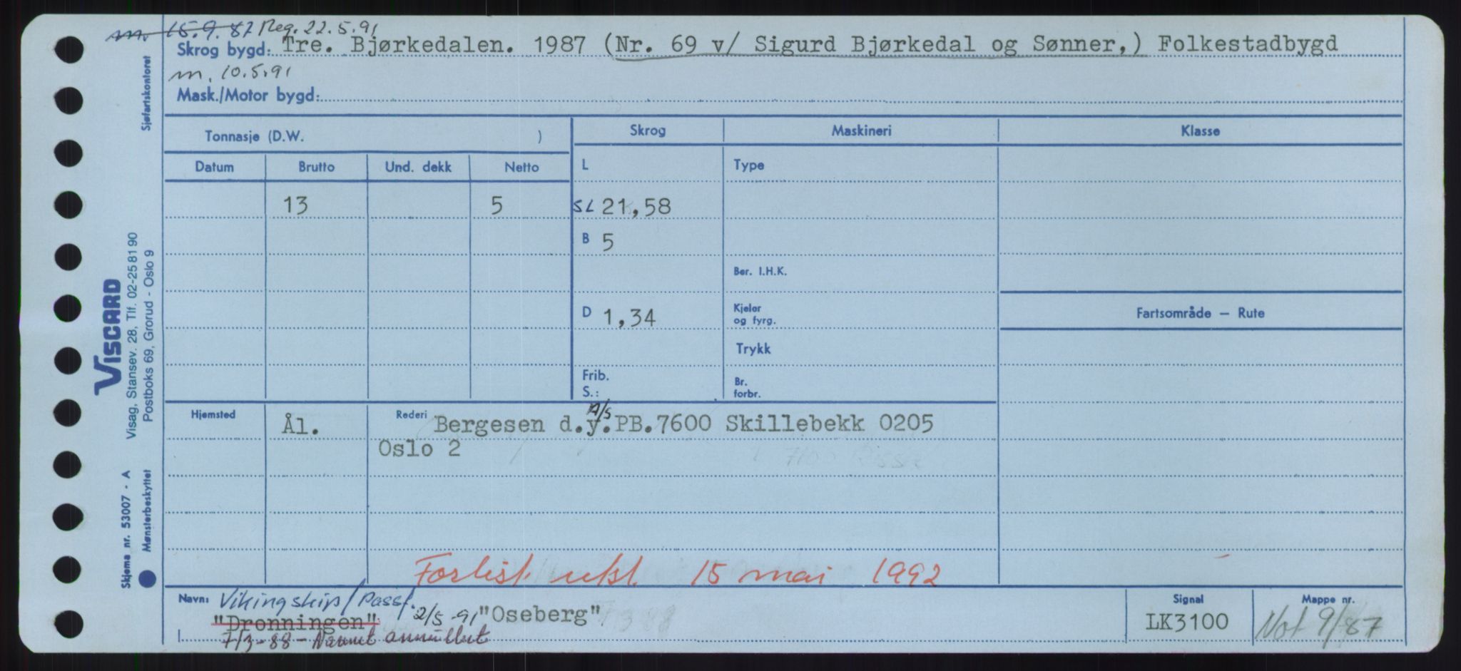 Sjøfartsdirektoratet med forløpere, Skipsmålingen, RA/S-1627/H/Hd/L0028: Fartøy, O, p. 439