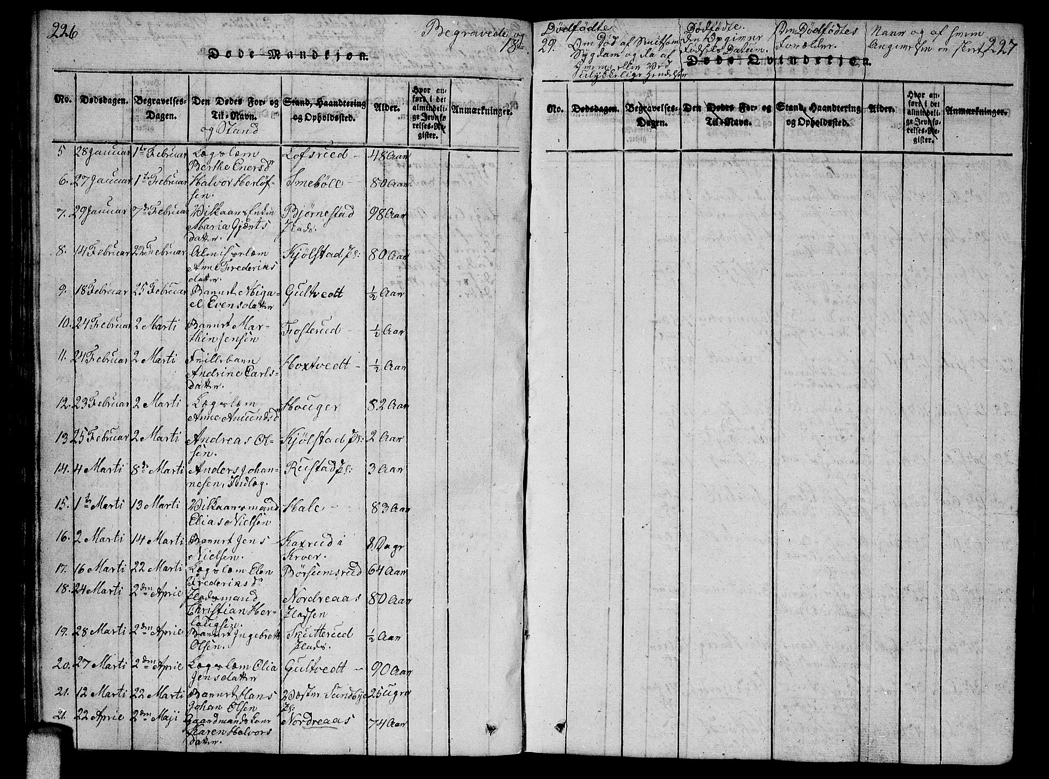 Ås prestekontor Kirkebøker, SAO/A-10894/G/Ga/L0002: Parish register (copy) no. I 2, 1820-1836, p. 226-227