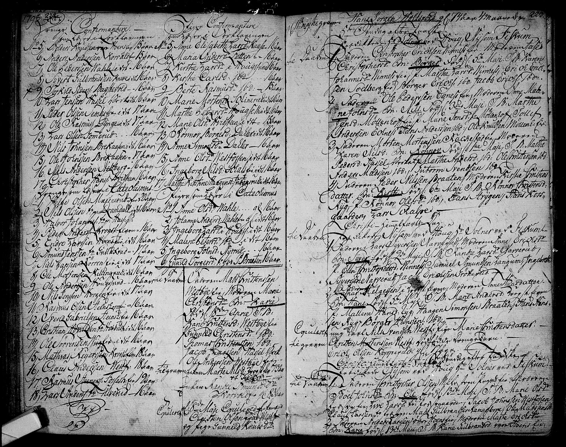 Eiker kirkebøker, SAKO/A-4/F/Fa/L0009: Parish register (official) no. I 9, 1789-1806, p. 222-223