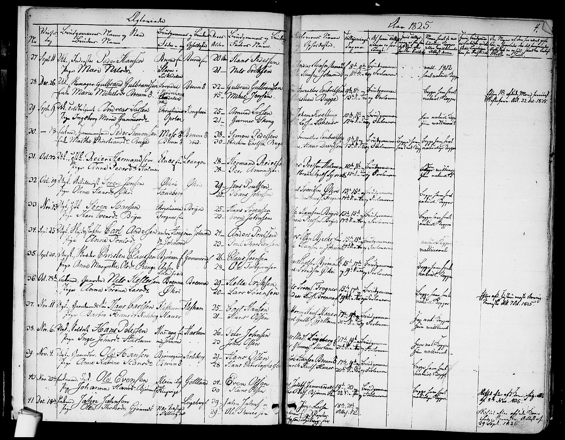 Asker prestekontor Kirkebøker, AV/SAO-A-10256a/F/Fa/L0010: Parish register (official) no. I 10, 1825-1878, p. 4