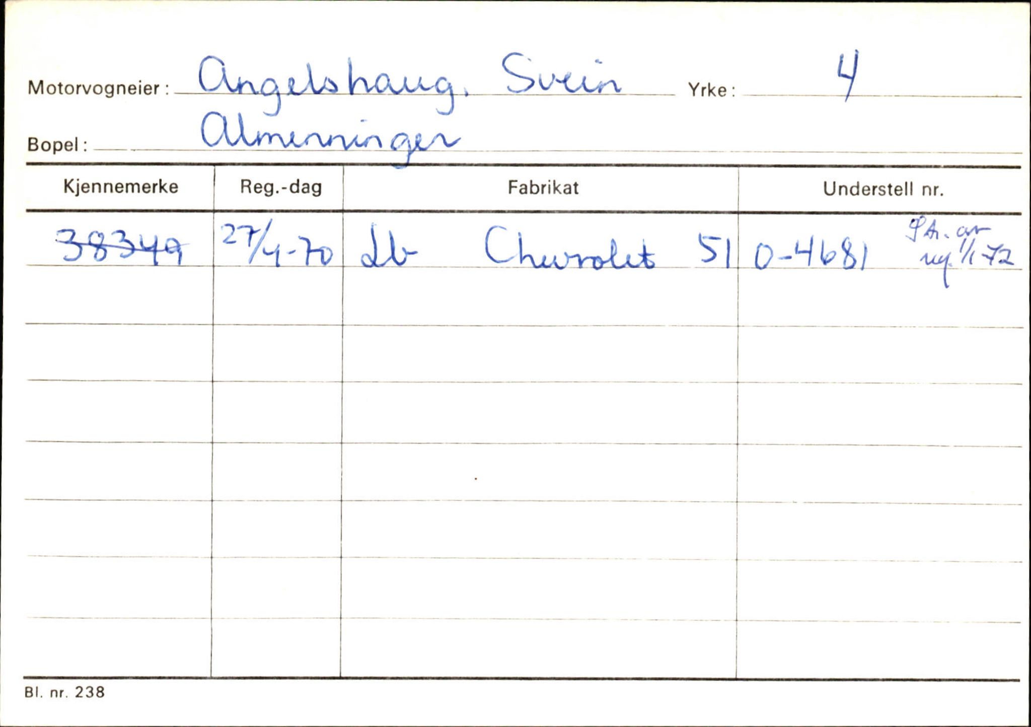 Statens vegvesen, Sogn og Fjordane vegkontor, AV/SAB-A-5301/4/F/L0144: Registerkort Vågsøy A-R, 1945-1975, p. 63