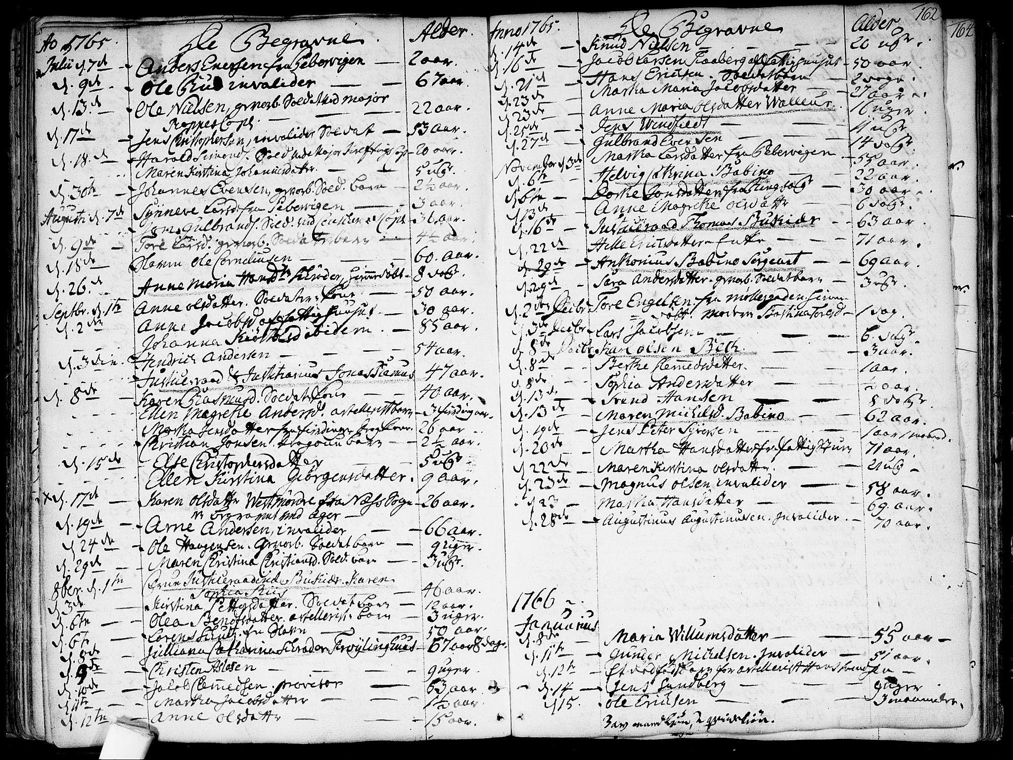 Garnisonsmenigheten Kirkebøker, SAO/A-10846/F/Fa/L0002: Parish register (official) no. 2, 1757-1776, p. 162