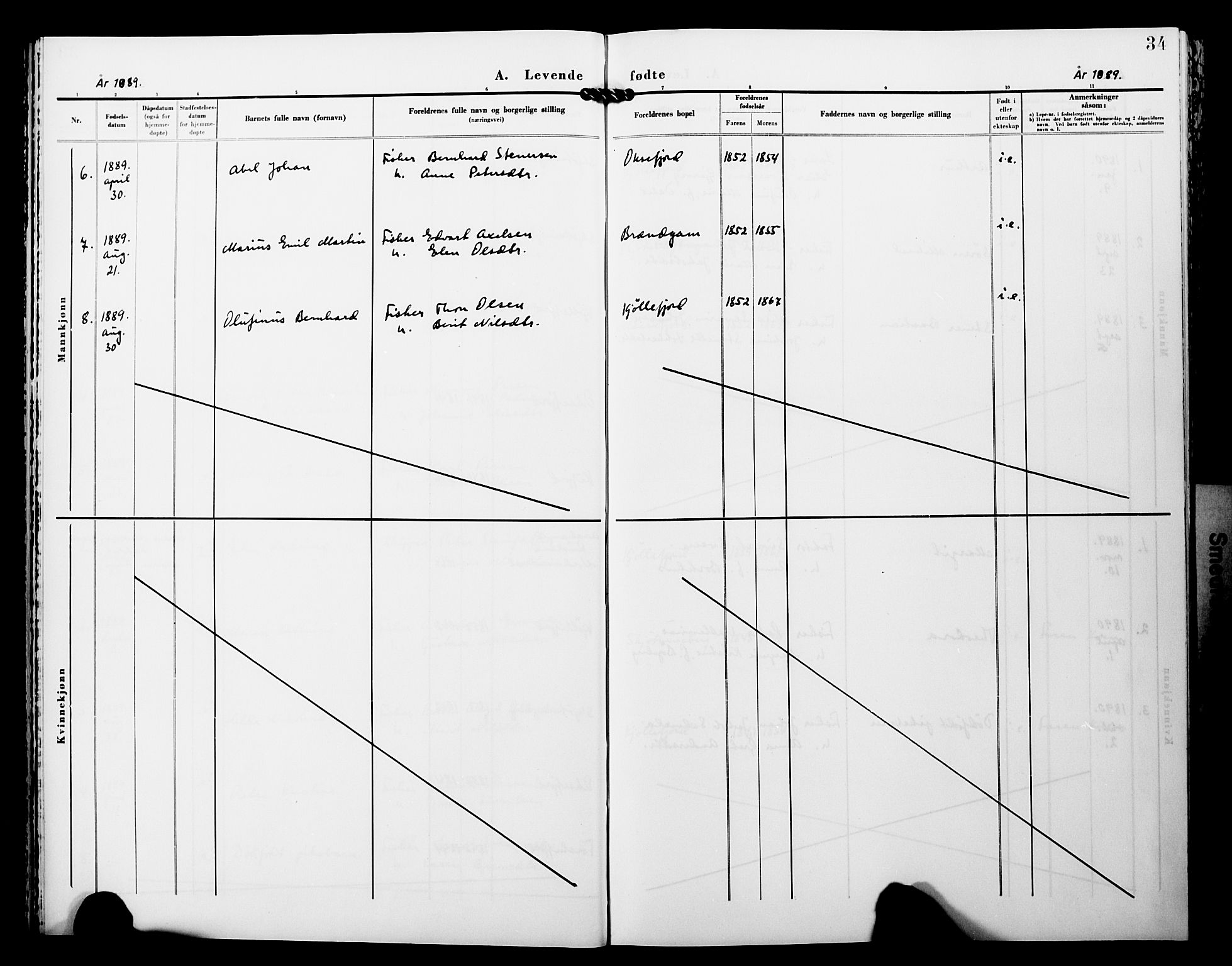 Lebesby sokneprestkontor, AV/SATØ-S-1353/H/Ha/L0005kirke: Parish register (official) no. 5, 1870-1902, p. 34