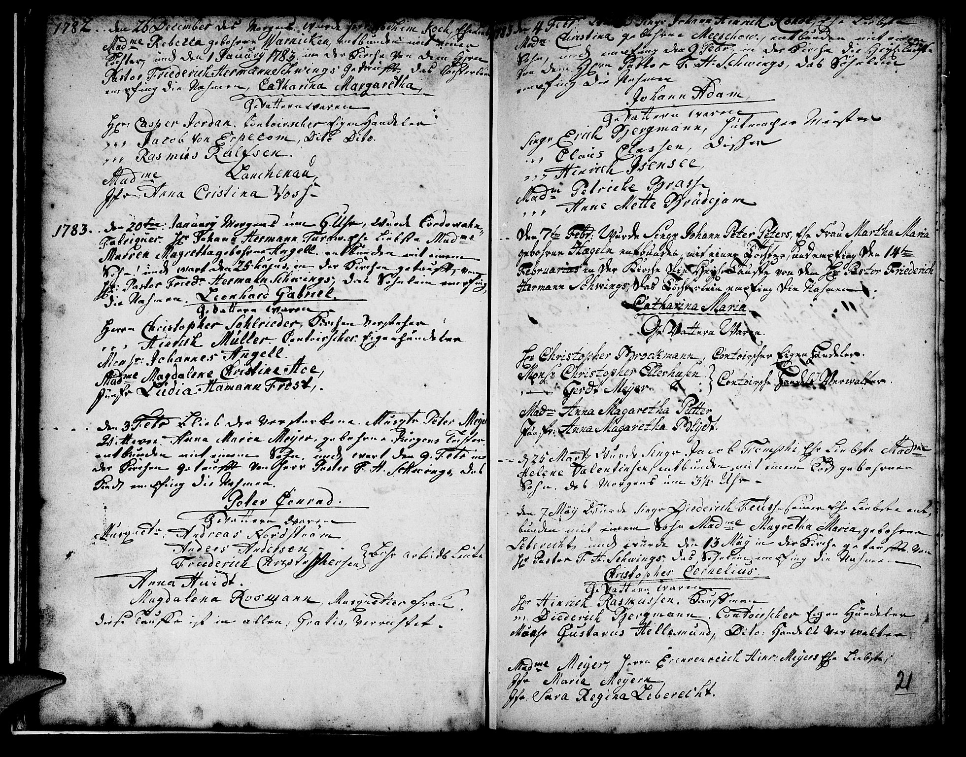 Mariakirken Sokneprestembete, AV/SAB-A-76901/H/Haa/L0001: Parish register (official) no. A 1, 1740-1784, p. 21