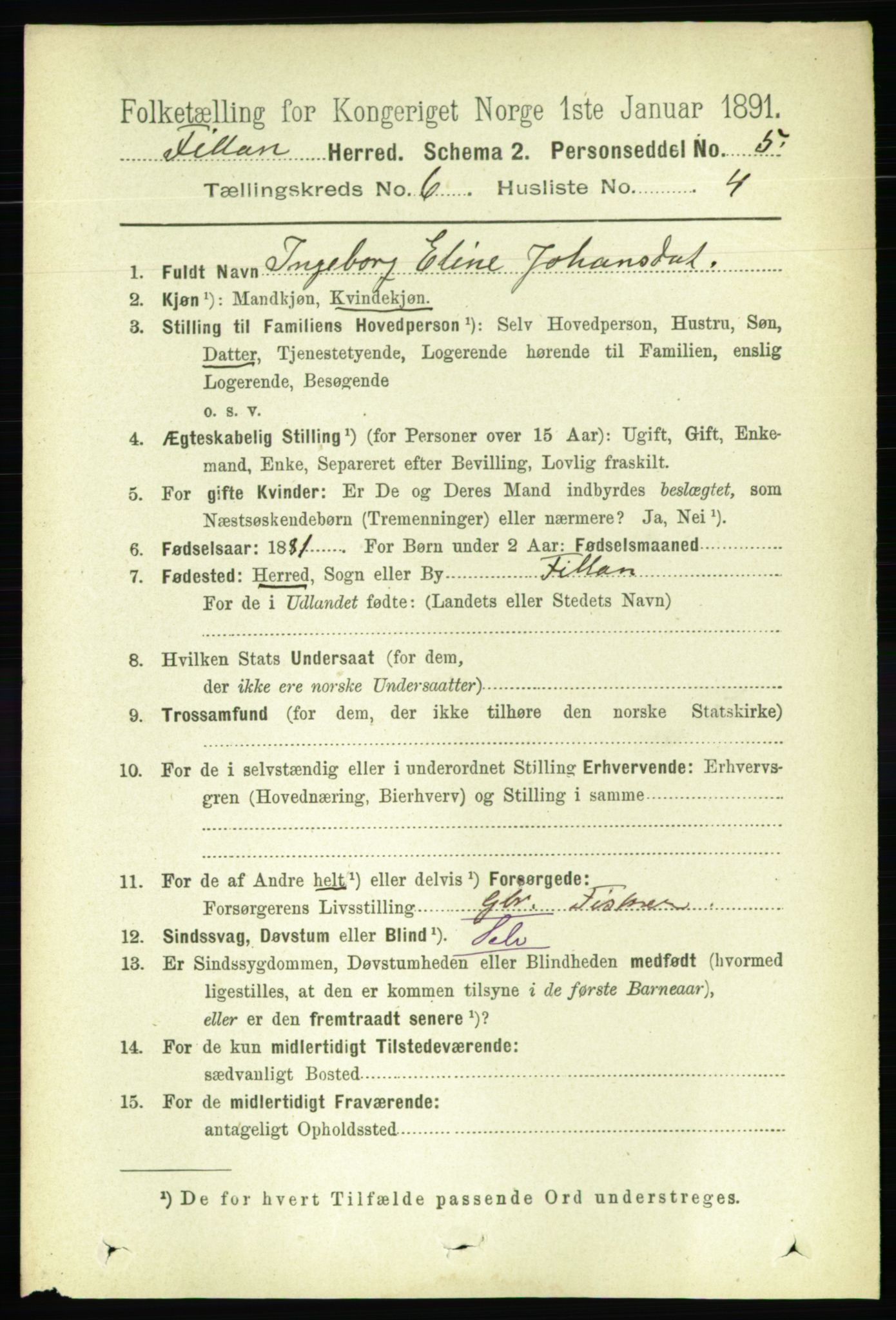 RA, 1891 census for 1616 Fillan, 1891, p. 1290