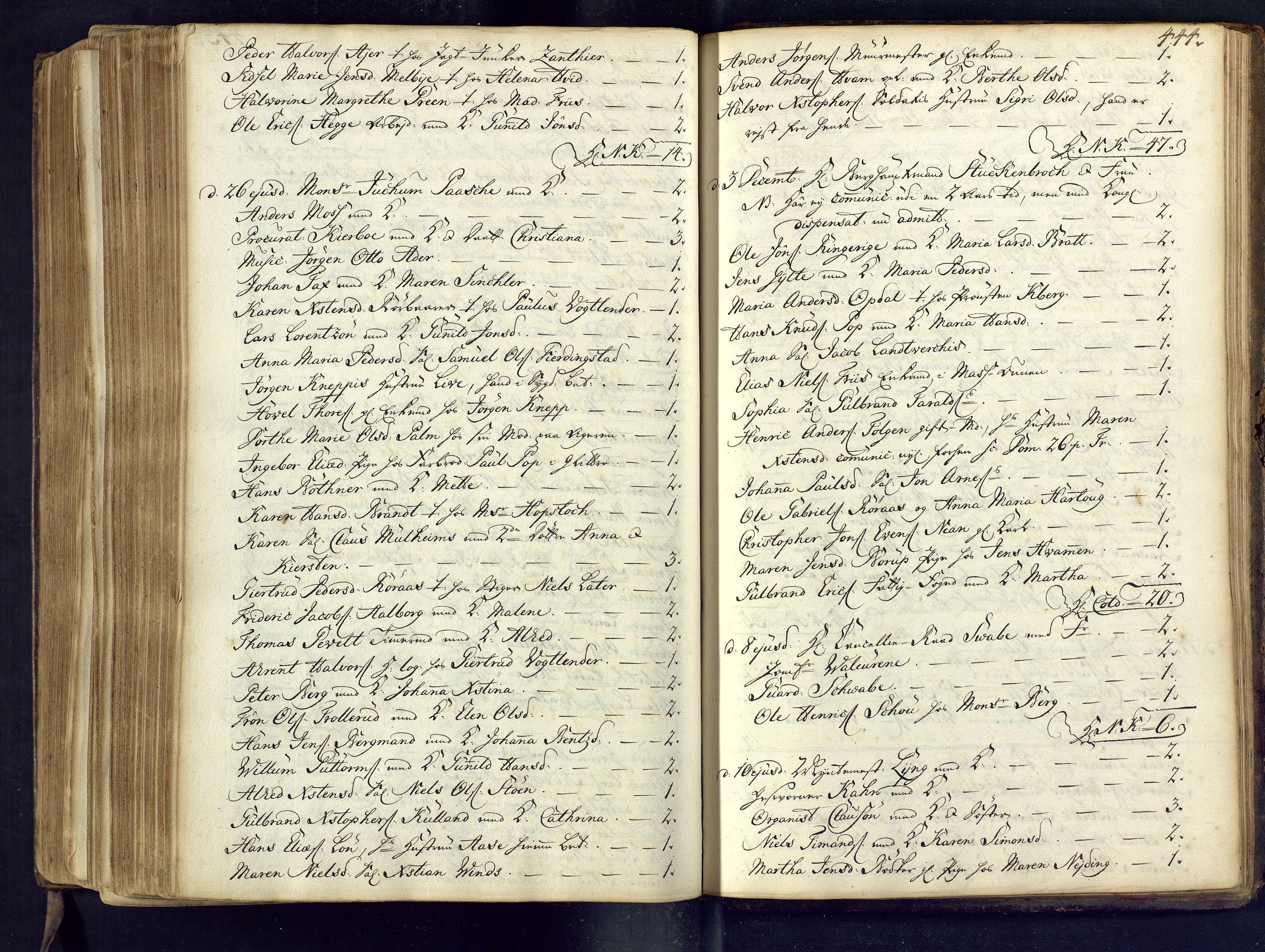 Kongsberg kirkebøker, SAKO/A-22/M/Ma/L0002: Communicants register no. 2, 1739-1745, p. 444