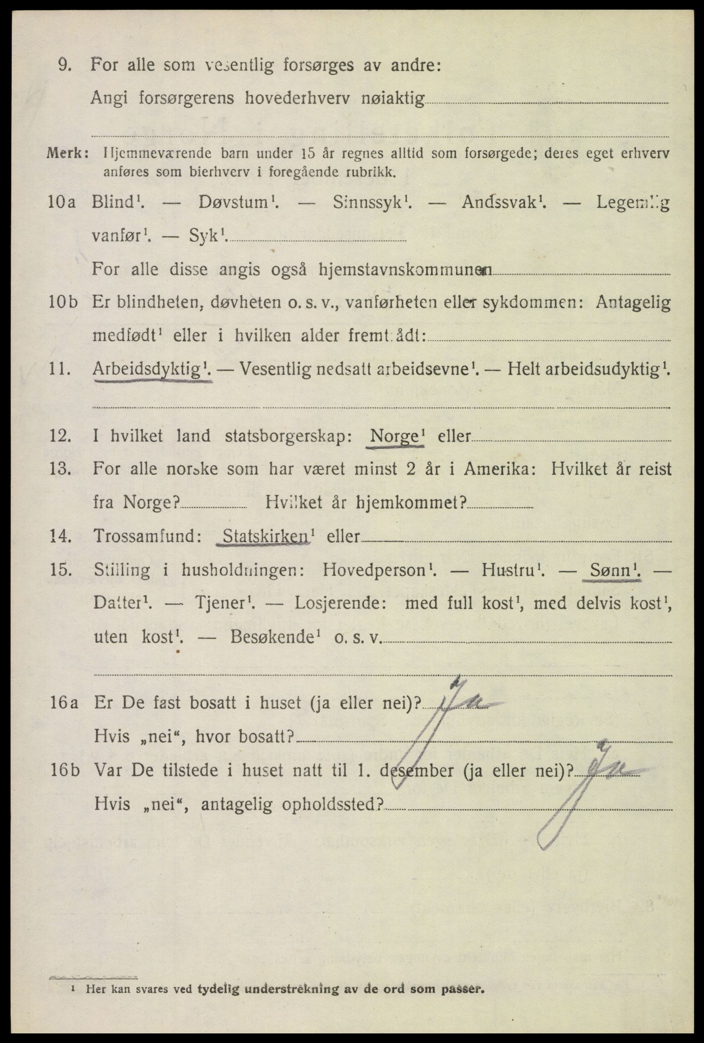 SAH, 1920 census for Brandval, 1920, p. 2031