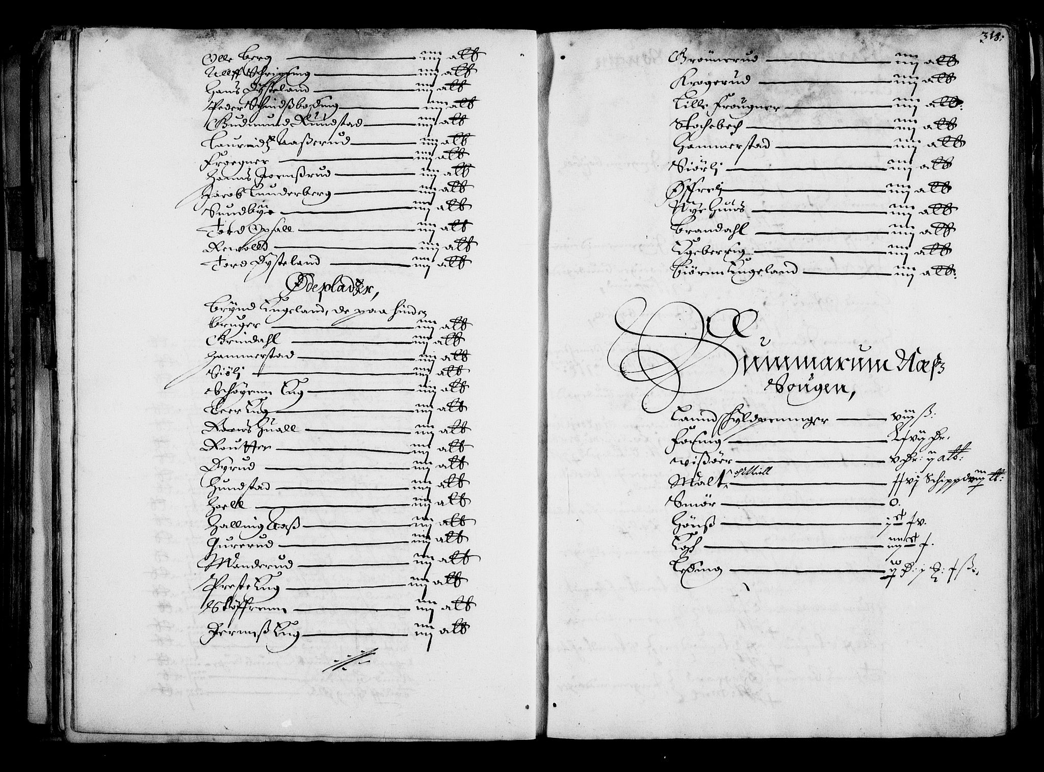 Rentekammeret inntil 1814, Realistisk ordnet avdeling, AV/RA-EA-4070/N/Na/L0001: [XI f]: Akershus stifts jordebok, 1652, p. 317b-318a