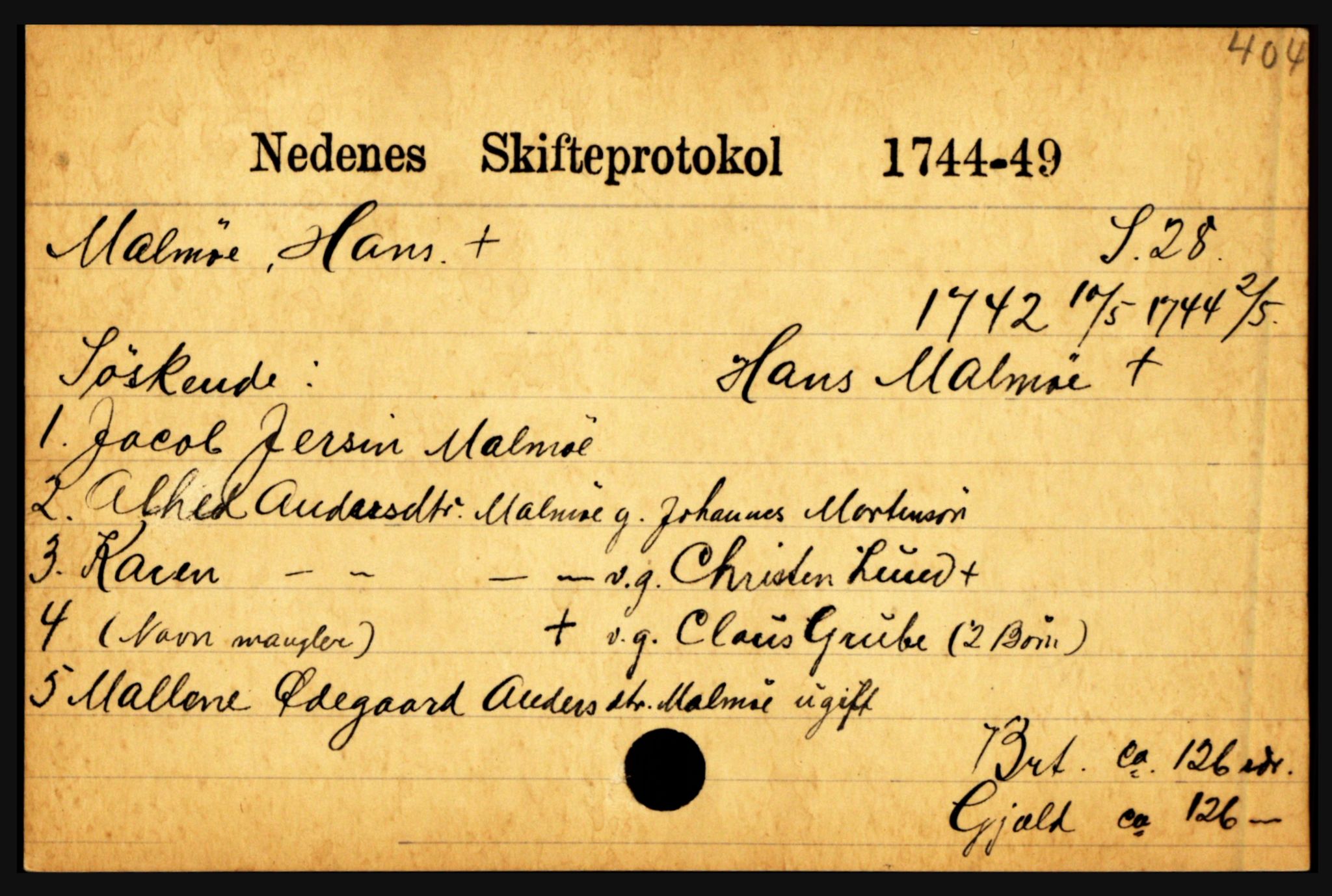 Nedenes sorenskriveri før 1824, AV/SAK-1221-0007/H, p. 19275