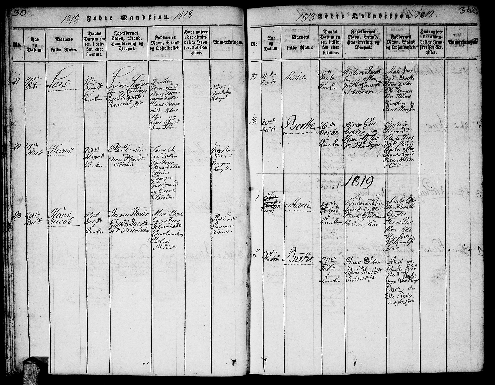 Gjerdrum prestekontor Kirkebøker, SAO/A-10412b/F/Fa/L0004: Parish register (official) no. I 4, 1816-1836, p. 30-31