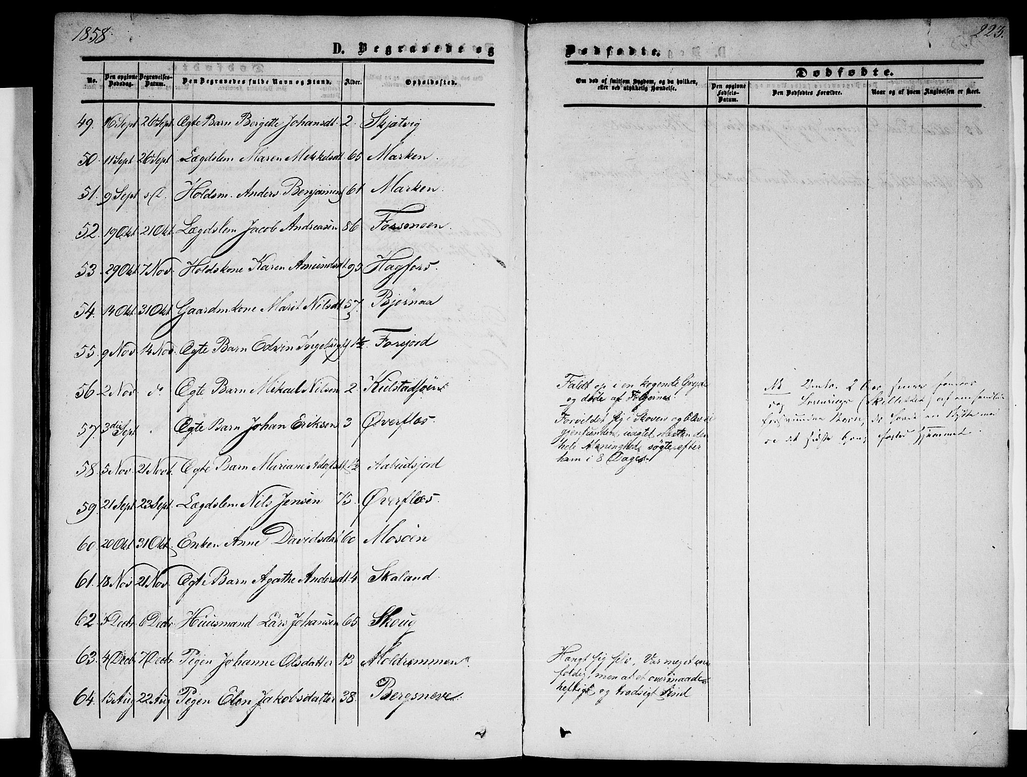 Ministerialprotokoller, klokkerbøker og fødselsregistre - Nordland, SAT/A-1459/820/L0301: Parish register (copy) no. 820C03, 1851-1858, p. 223