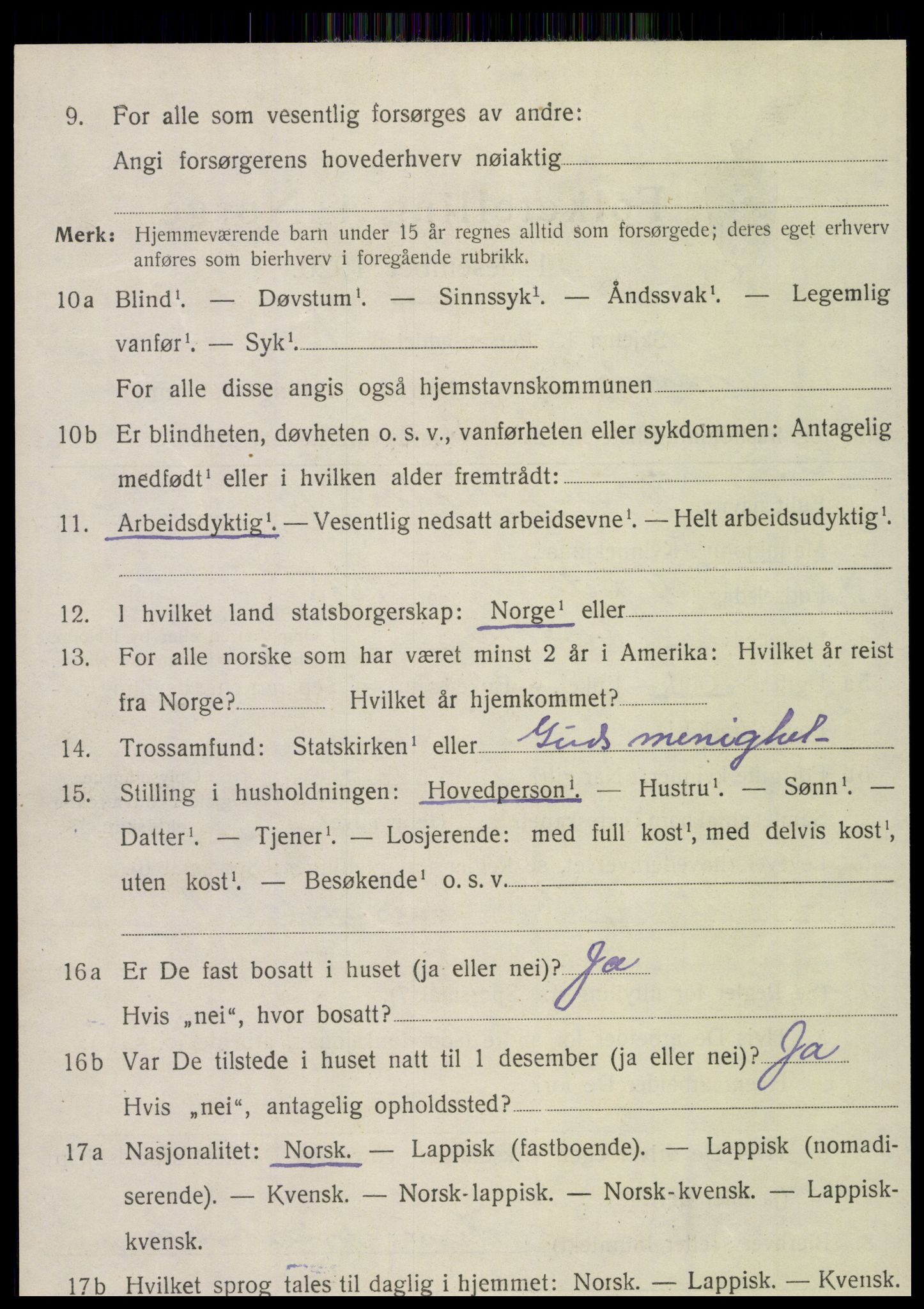 SAT, 1920 census for Nordvik, 1920, p. 597