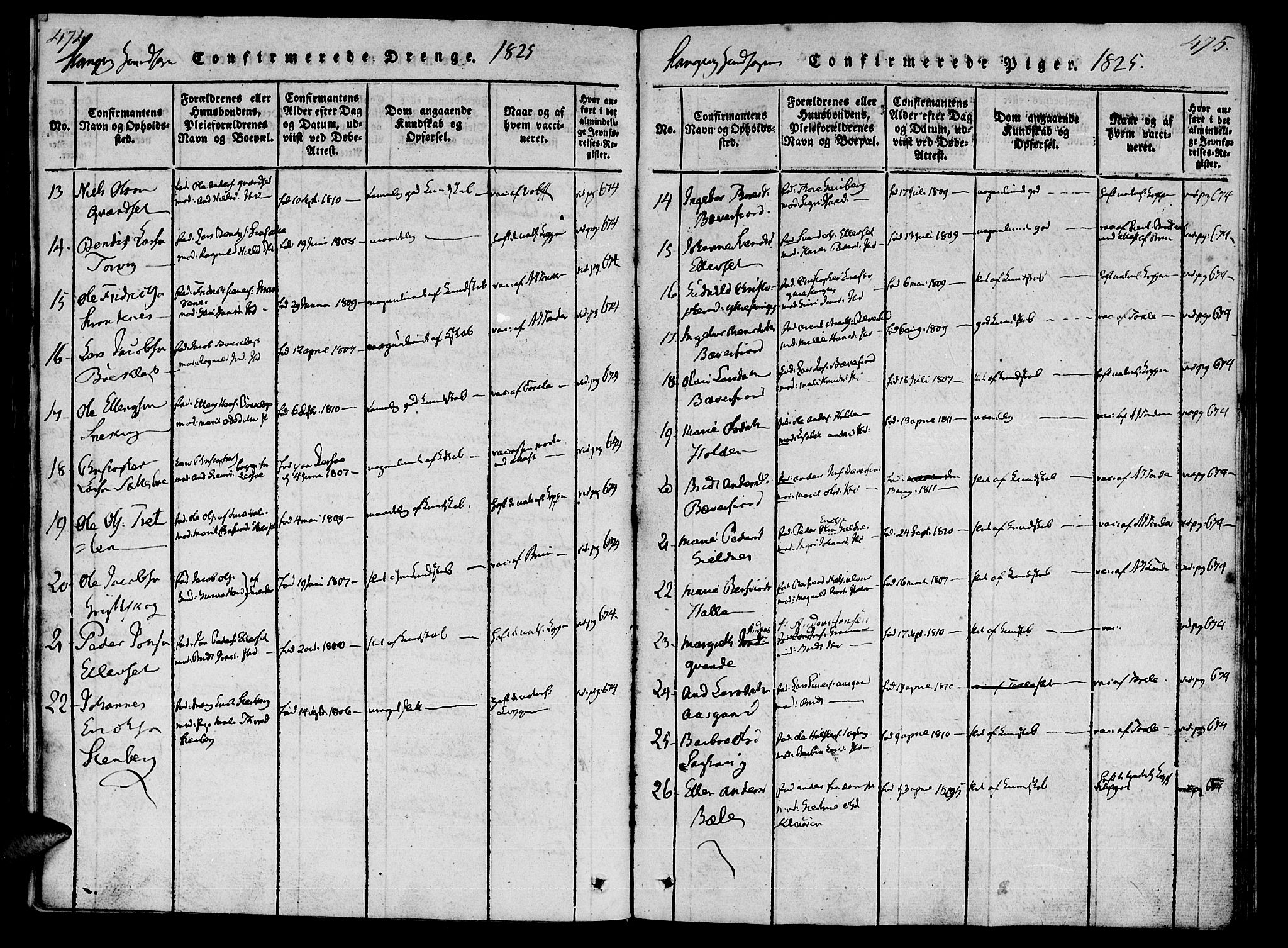 Ministerialprotokoller, klokkerbøker og fødselsregistre - Møre og Romsdal, AV/SAT-A-1454/592/L1023: Parish register (official) no. 592A02, 1820-1830, p. 474-475