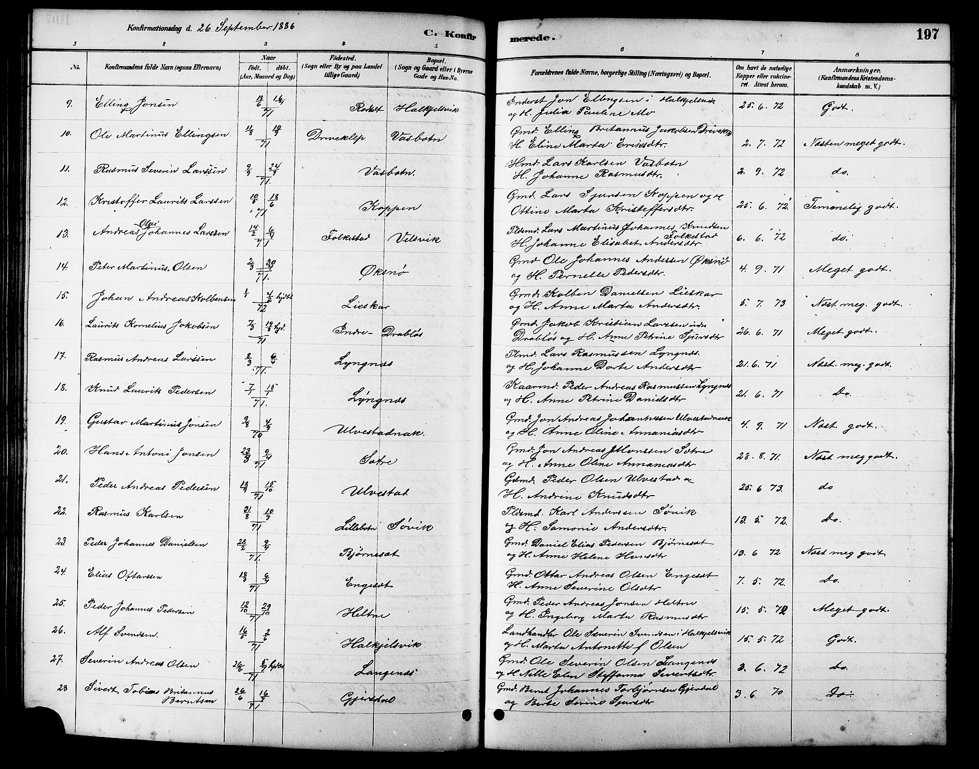 Ministerialprotokoller, klokkerbøker og fødselsregistre - Møre og Romsdal, AV/SAT-A-1454/511/L0158: Parish register (copy) no. 511C04, 1884-1903, p. 197