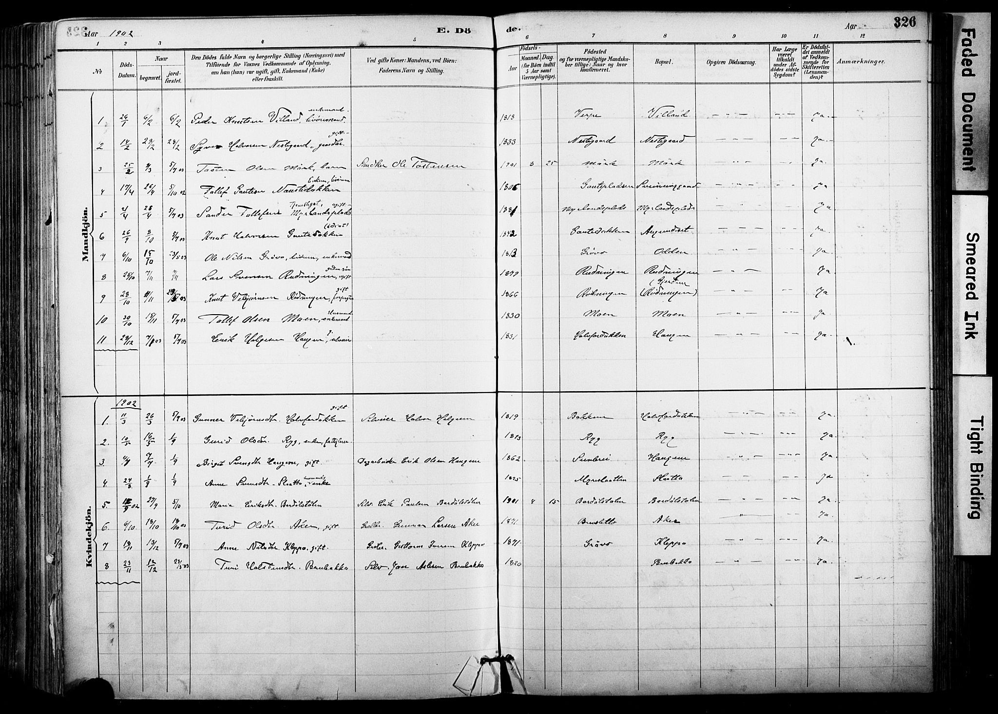 Hol kirkebøker, SAKO/A-227/F/Fa/L0003: Parish register (official) no. I 3, 1887-1918, p. 326