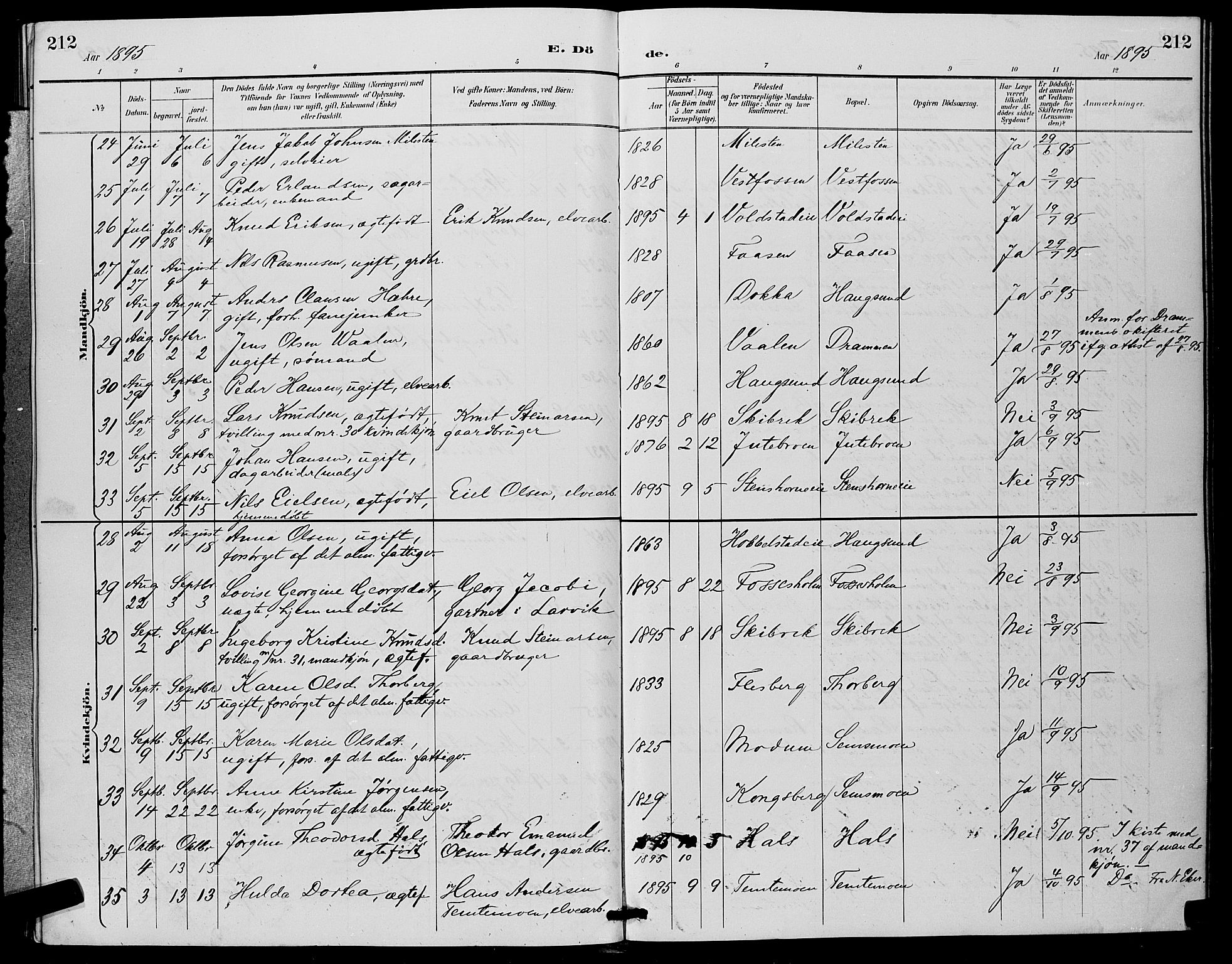 Eiker kirkebøker, SAKO/A-4/G/Ga/L0007: Parish register (copy) no. I 7, 1893-1902, p. 212