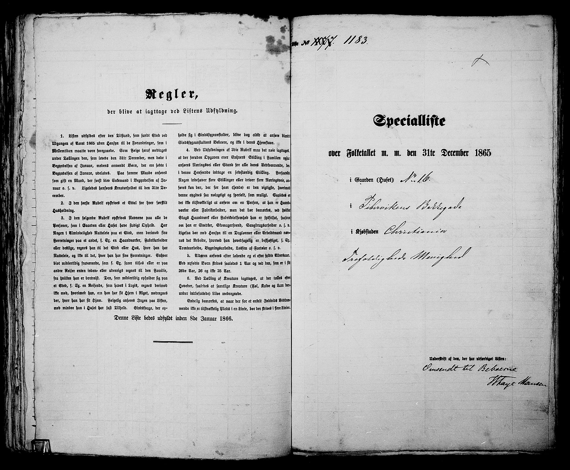 RA, 1865 census for Kristiania, 1865, p. 2660