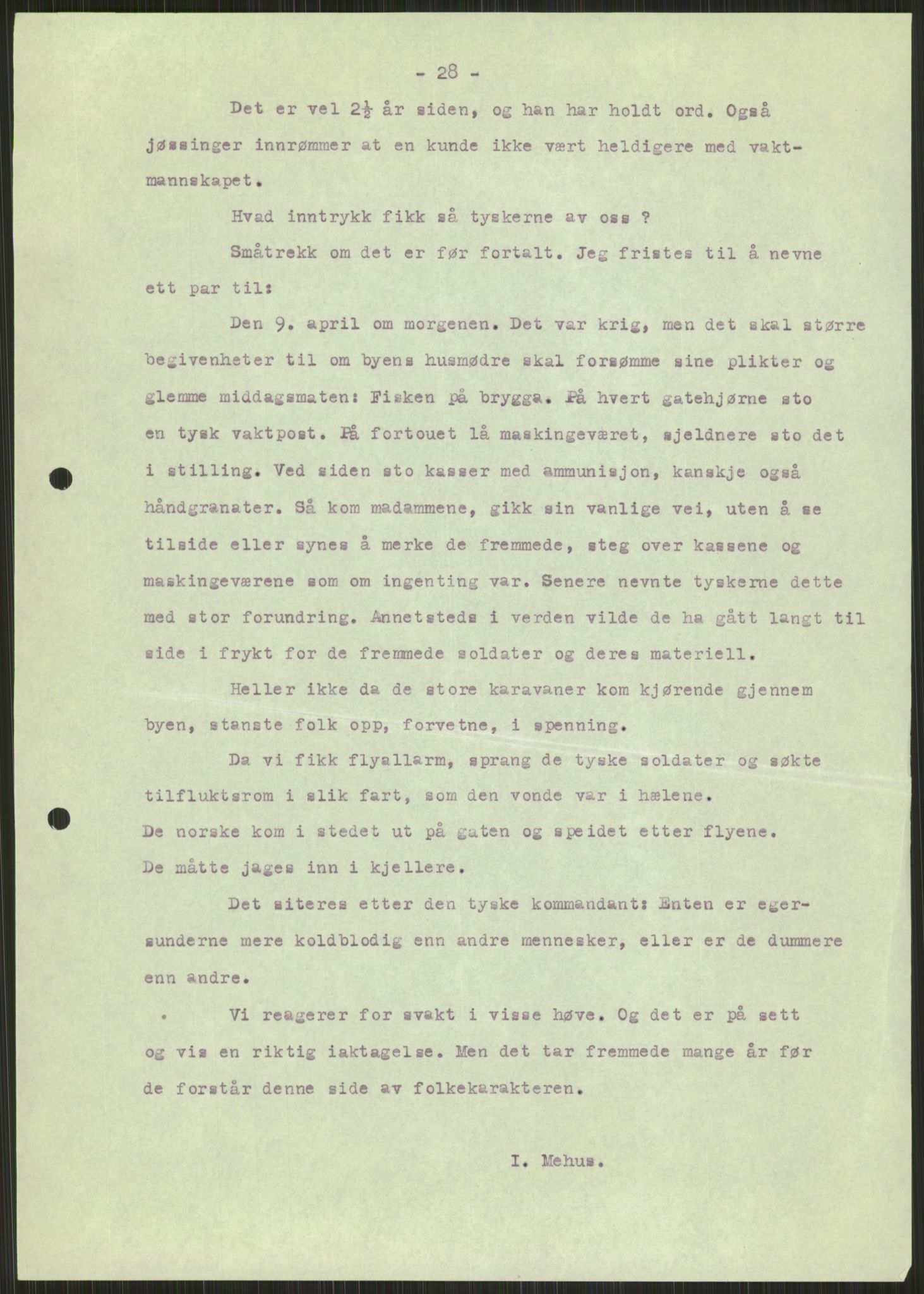 Forsvaret, Forsvarets krigshistoriske avdeling, AV/RA-RAFA-2017/Y/Ya/L0015: II-C-11-31 - Fylkesmenn.  Rapporter om krigsbegivenhetene 1940., 1940, p. 78