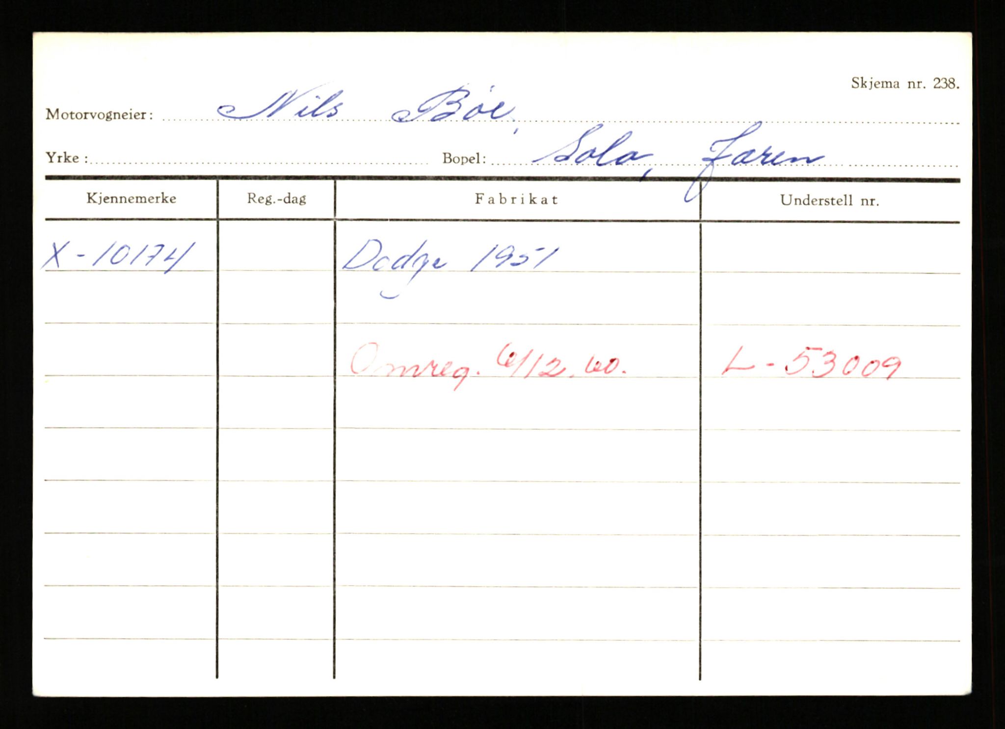 Stavanger trafikkstasjon, SAST/A-101942/0/G/L0002: Registreringsnummer: 5791 - 10405, 1930-1971, p. 2976