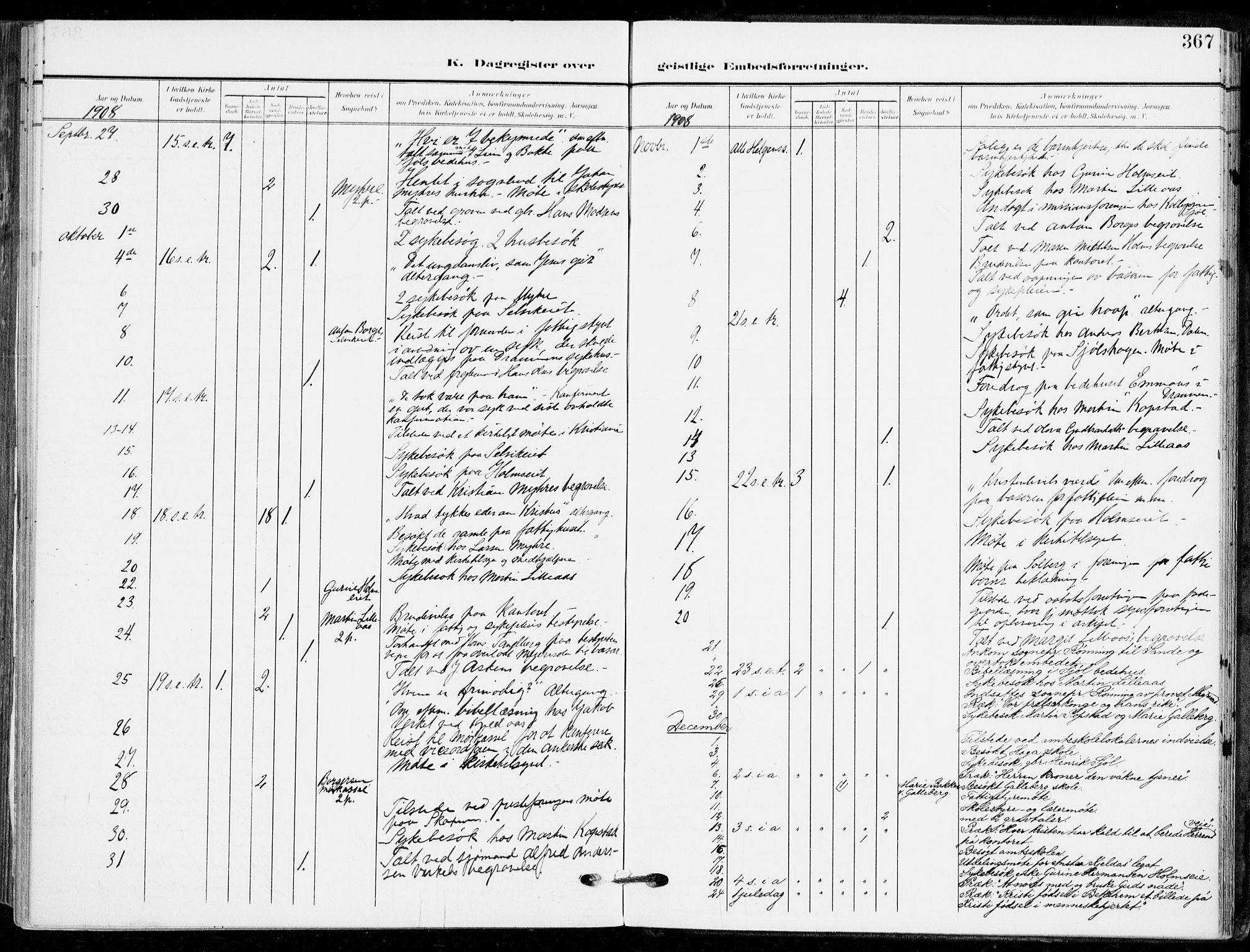 Sande Kirkebøker, AV/SAKO-A-53/F/Fa/L0008: Parish register (official) no. 8, 1904-1921, p. 367