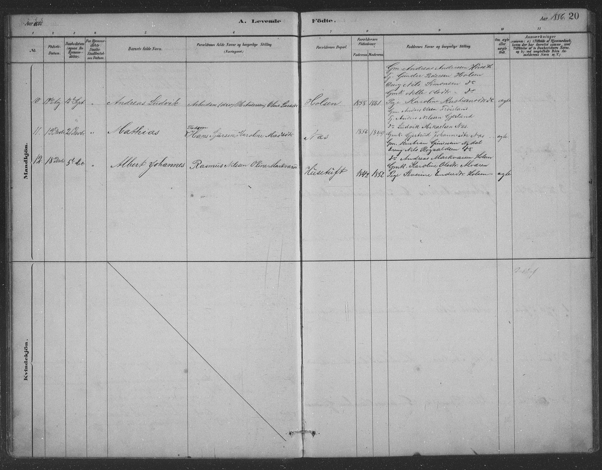 Førde sokneprestembete, AV/SAB-A-79901/H/Hab/Habc/L0002: Parish register (copy) no. C 2, 1881-1911, p. 20