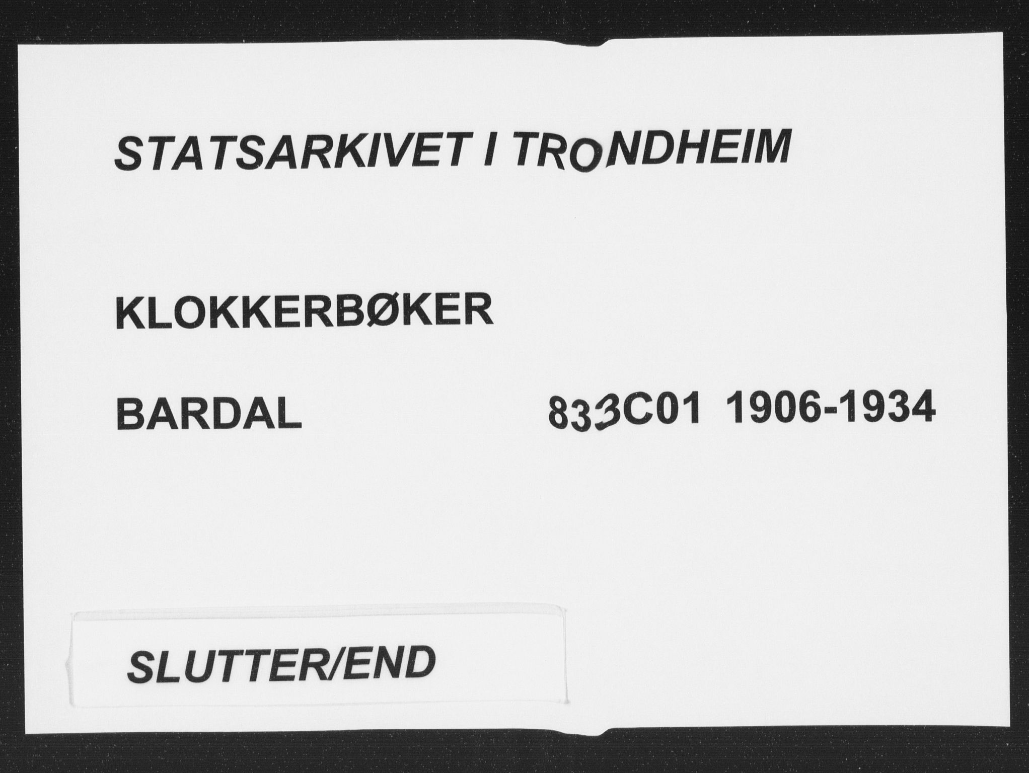 Ministerialprotokoller, klokkerbøker og fødselsregistre - Nordland, AV/SAT-A-1459/833/L0502: Parish register (copy) no. 833C01, 1906-1934