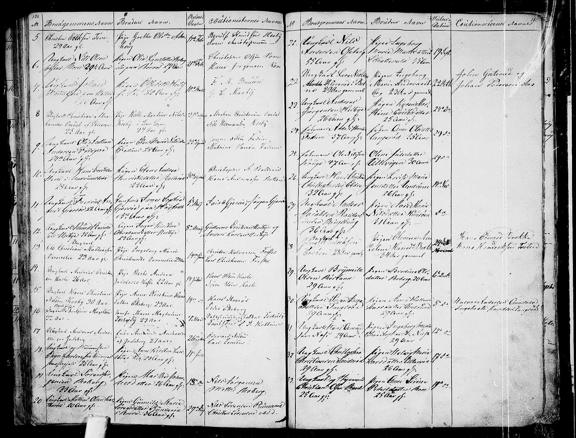 Sem kirkebøker, AV/SAKO-A-5/G/Ga/L0003: Parish register (copy) no. I 3, 1844-1855, p. 150-151