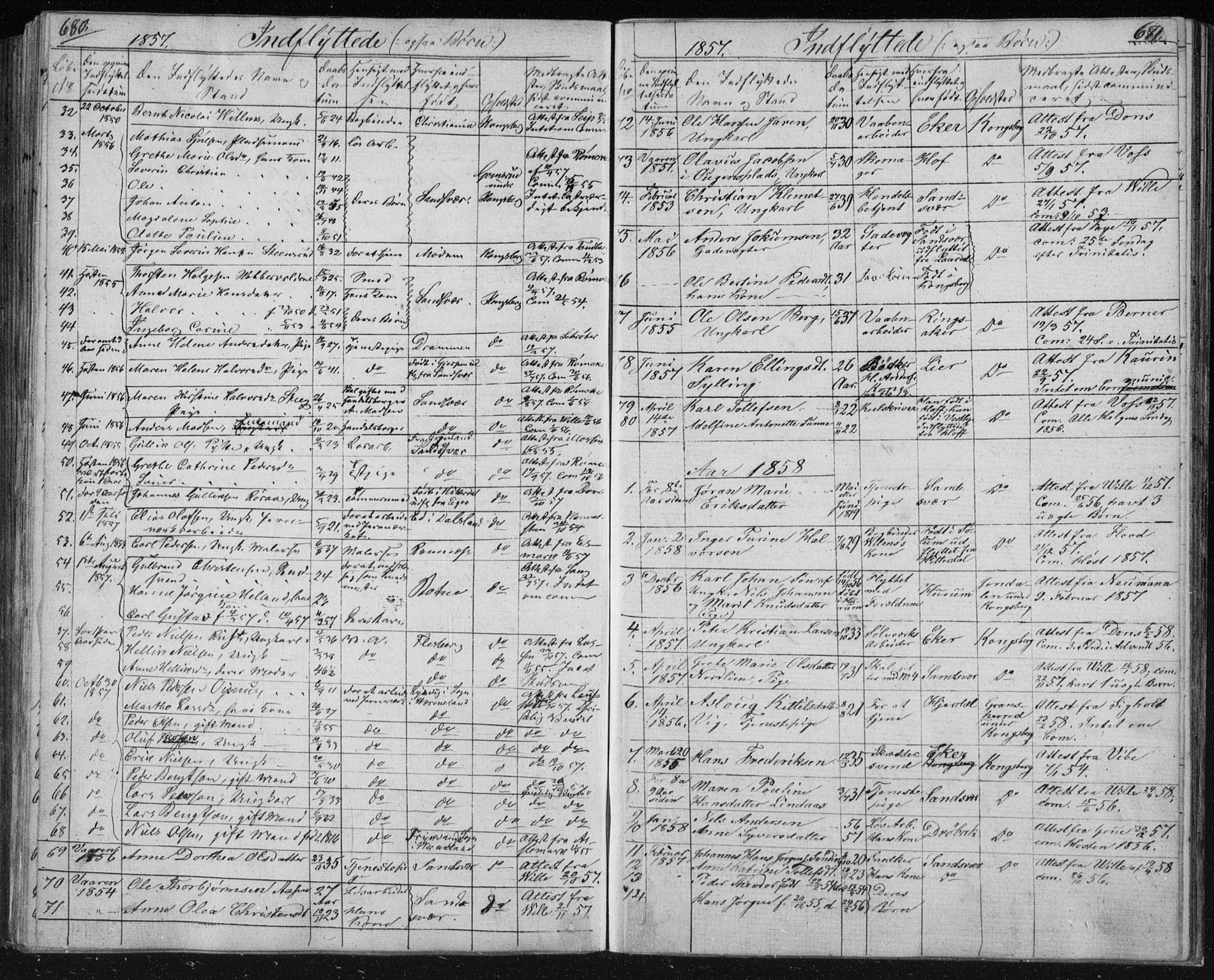 Kongsberg kirkebøker, SAKO/A-22/F/Fa/L0009: Parish register (official) no. I 9, 1839-1858, p. 680-681